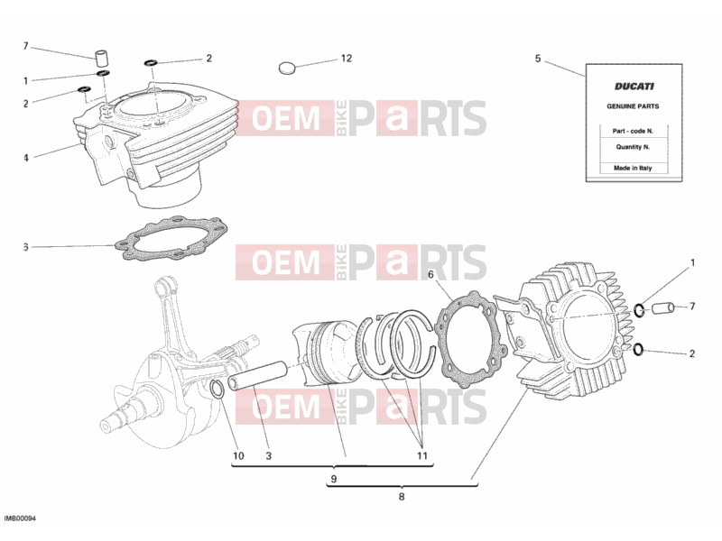 DUCATI 2007 Monster 695 CYLINDER - PISTON » ENGINE CASE