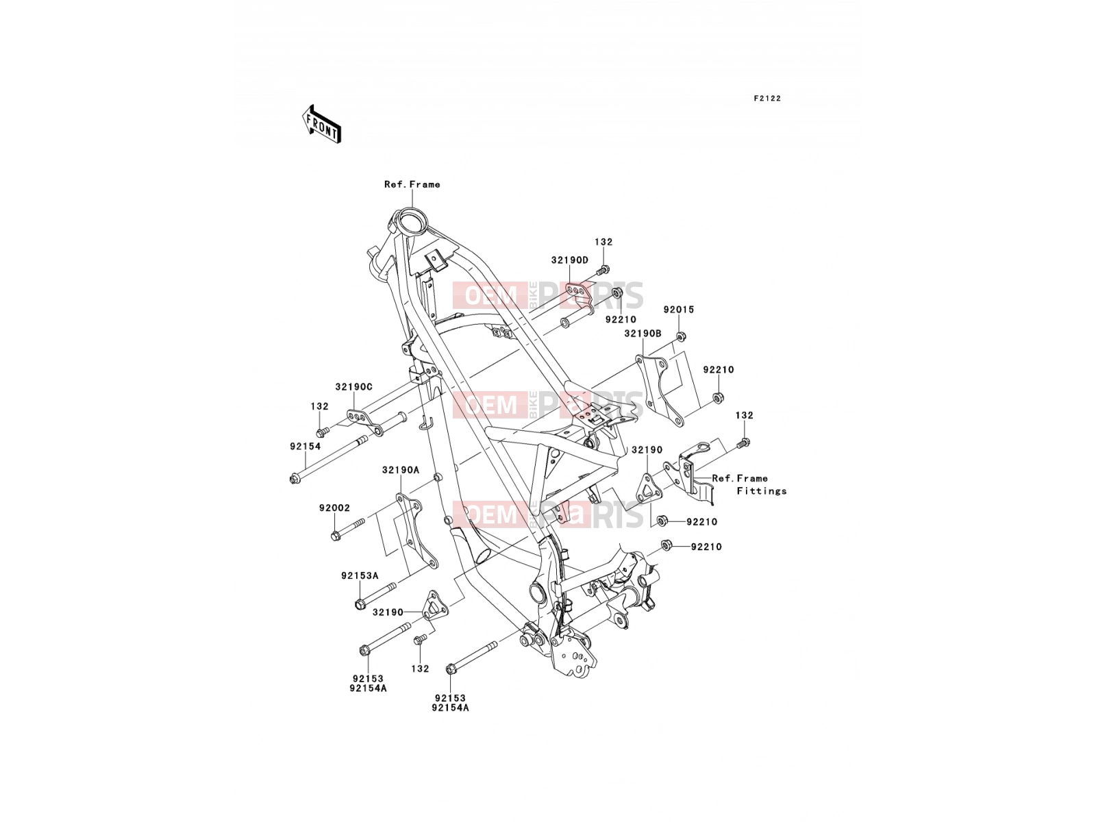 Engine Mount - Kawasaki D-TRACKER 125 (KLX125DBF) 2011