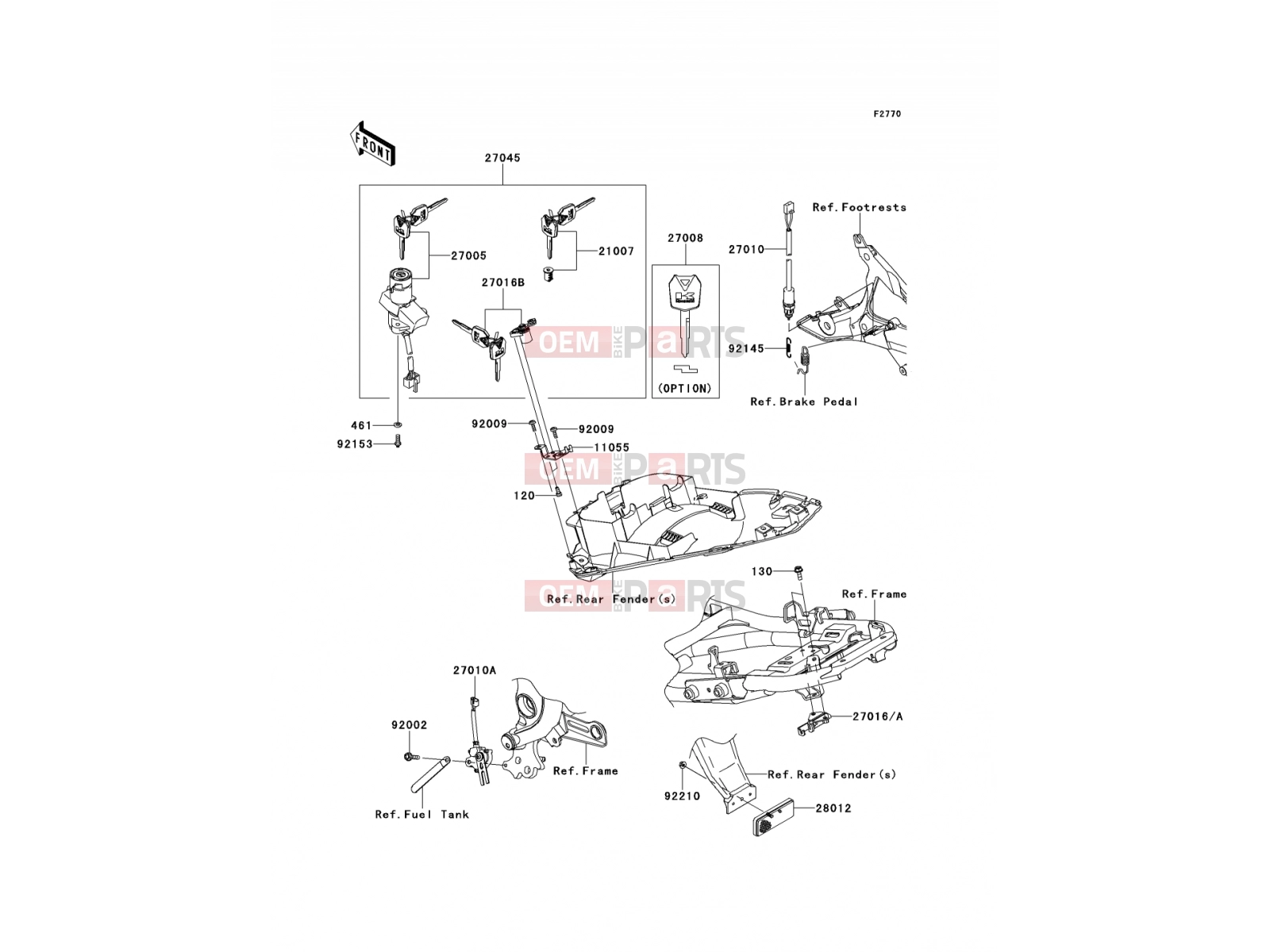 Ignition Switch - Kawasaki ER-6f (EX650CBF) 2011
