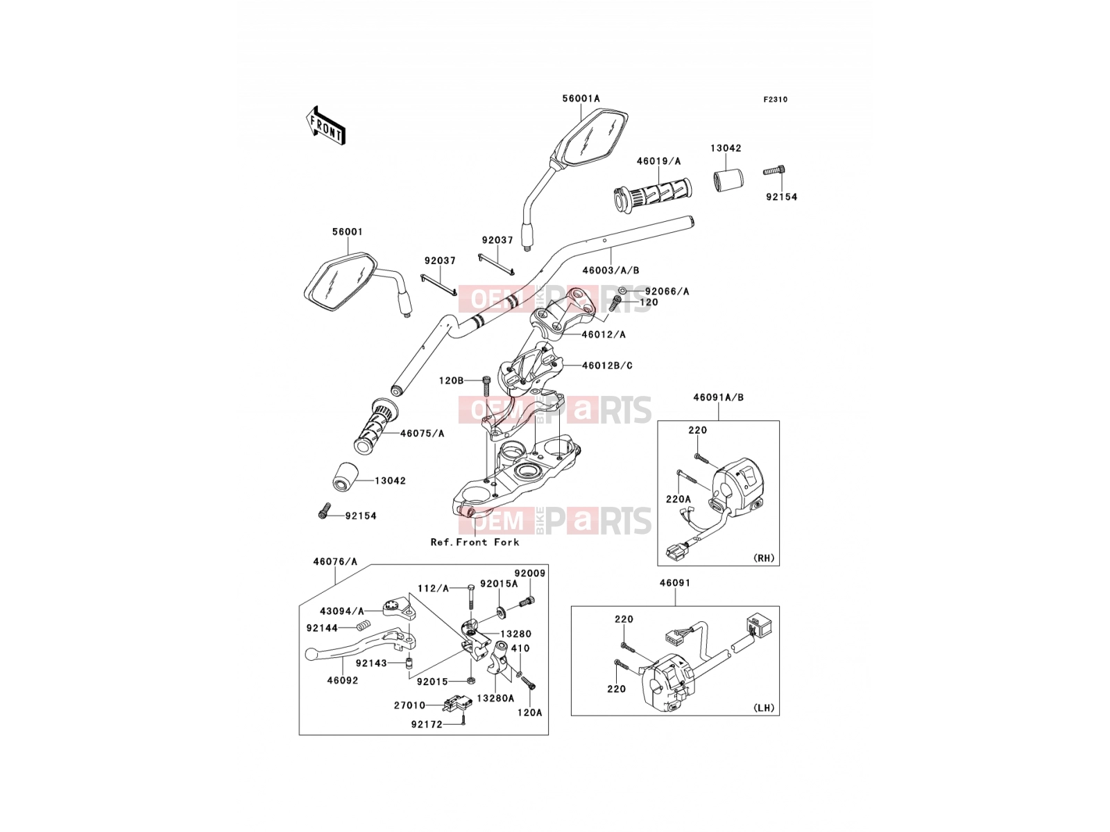 Handlebar - Kawasaki VERSYS ABS (KLE650DCF) 2012
