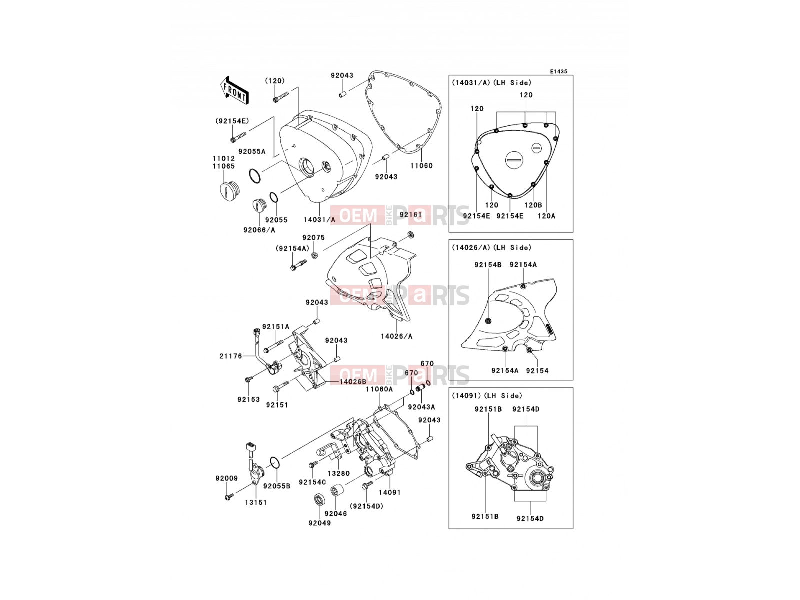 KAWASAKI 2012 Left Engine Cover(s)