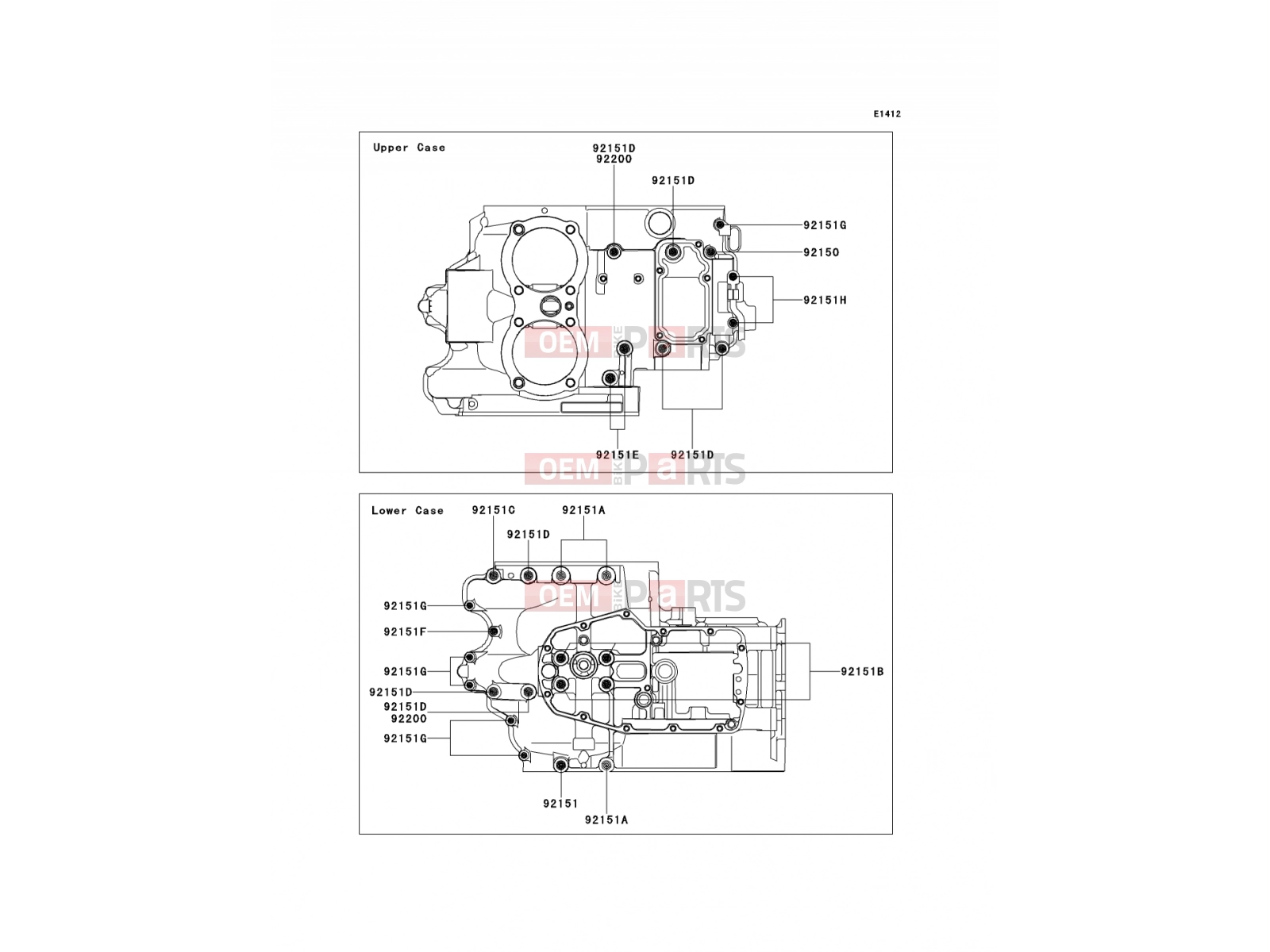 KAWASAKI 2013 Crankcase Bolt Pattern