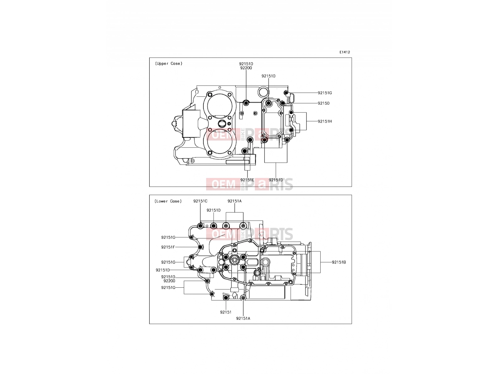 KAWASAKI 2015 Crankcase Bolt Pattern