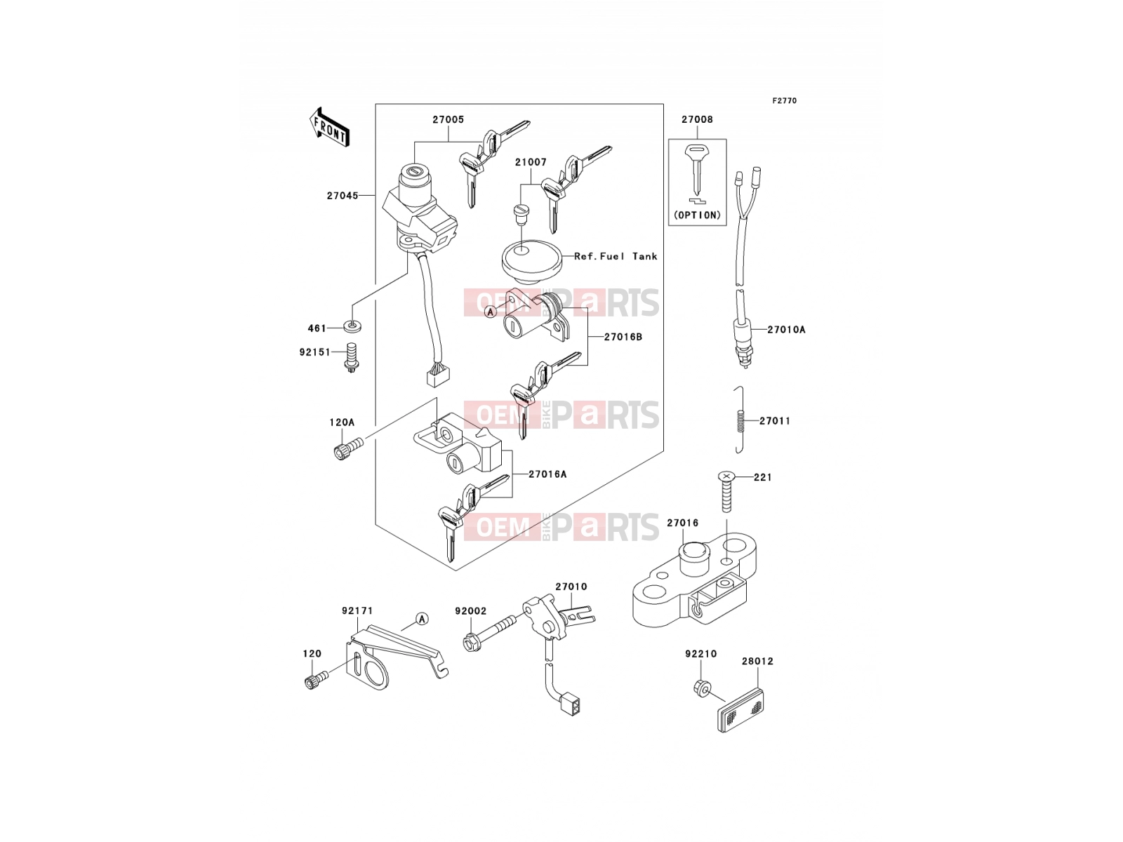 Ignition Switch - Kawasaki W650 (EJ650-C6P) 2004