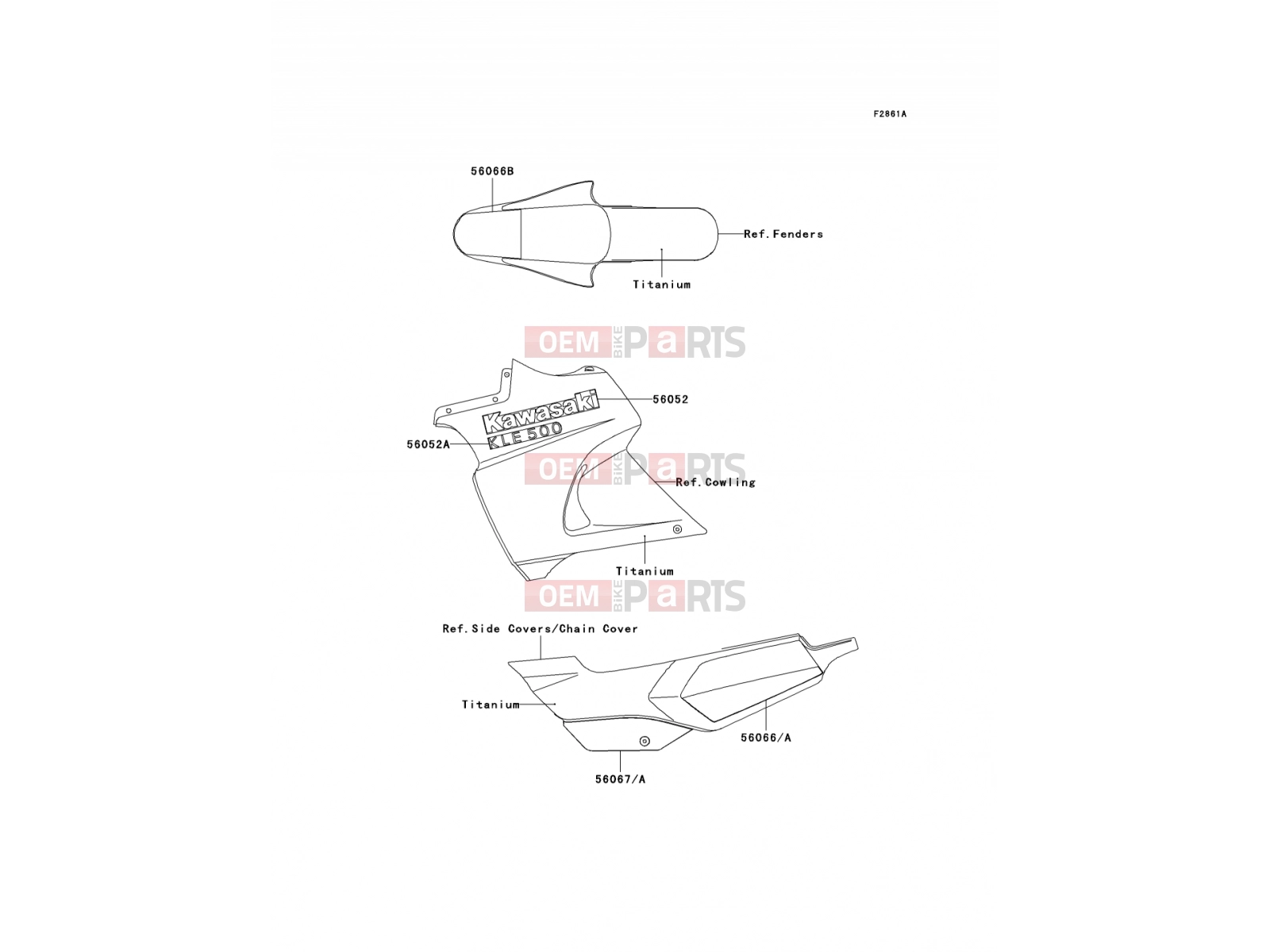KAWASAKI 2005 Decals(Titanium)