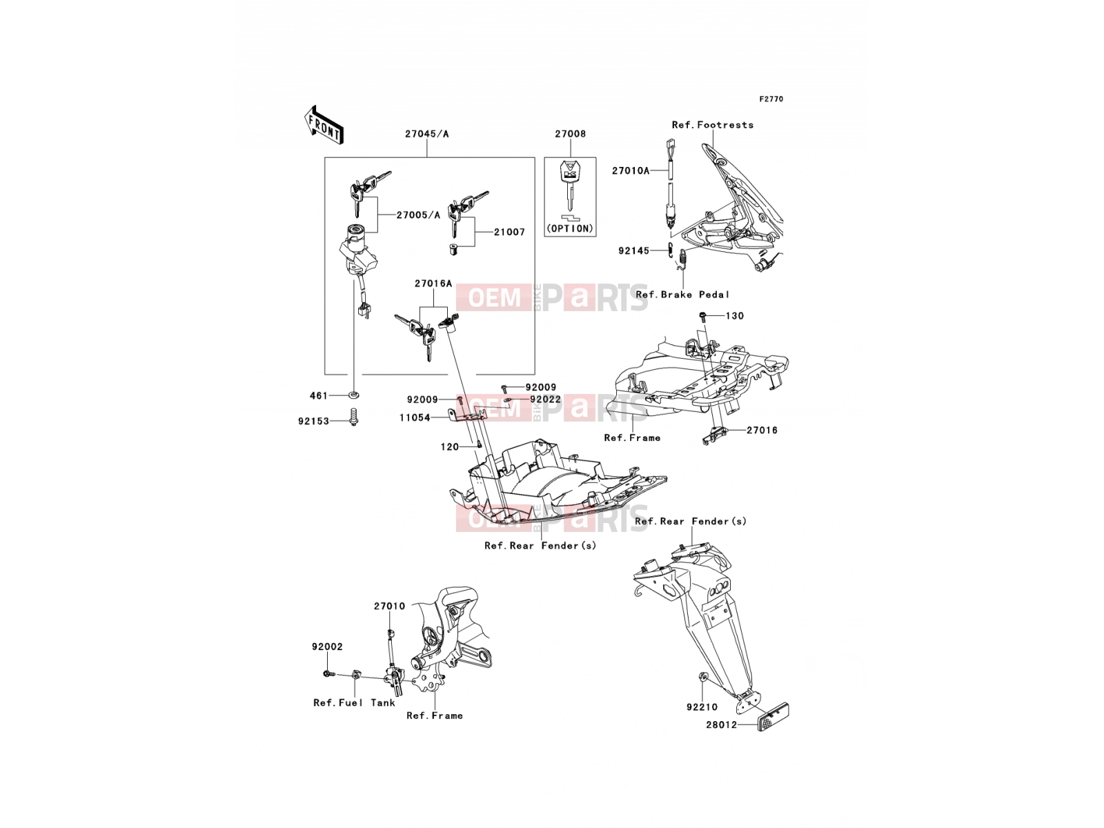 Ignition Switch - Kawasaki ER-6f (EX650A7F) 2007