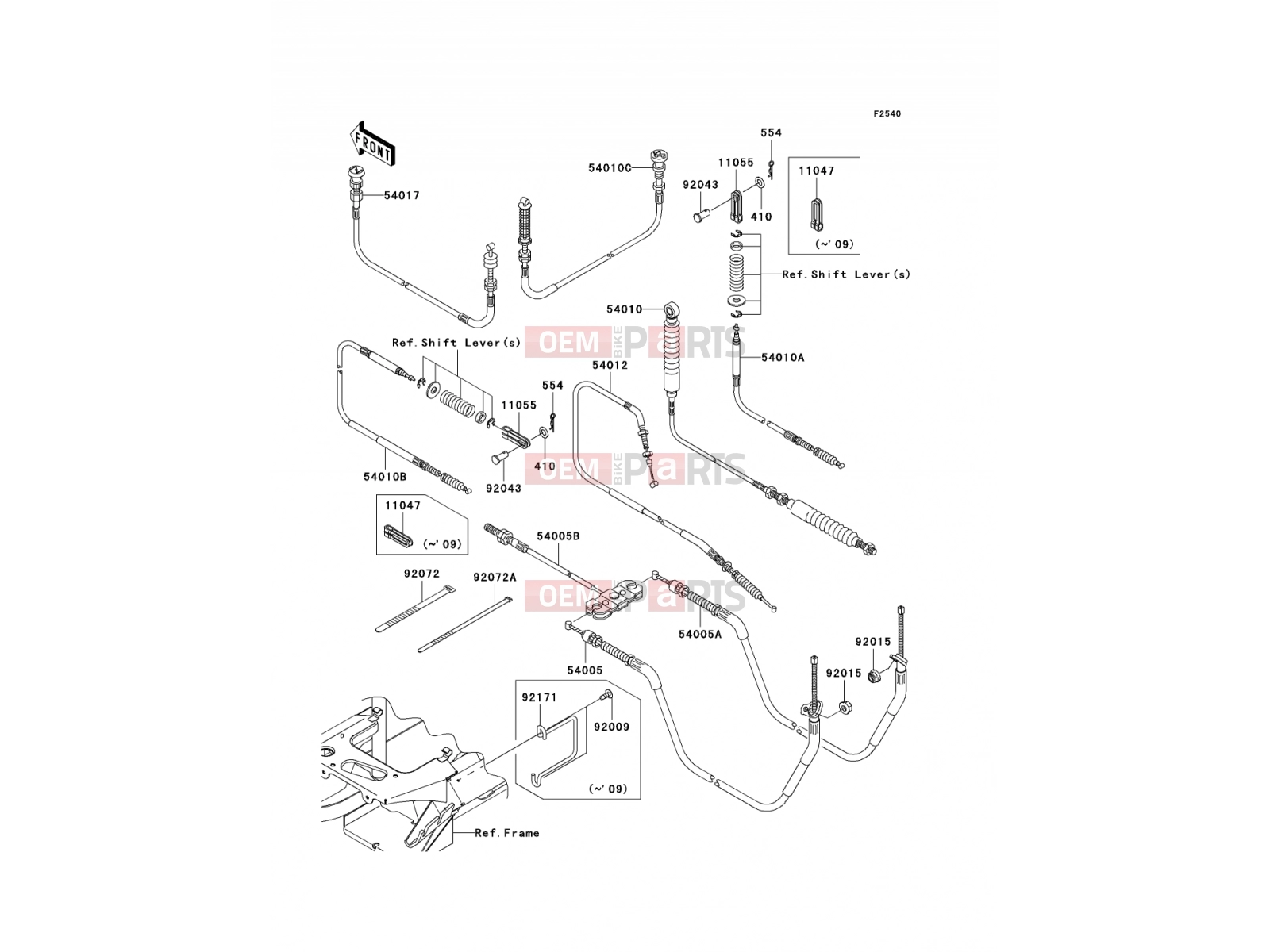 Cables - Kawasaki MULE 610 4x4 (KAF400A7F) 2007