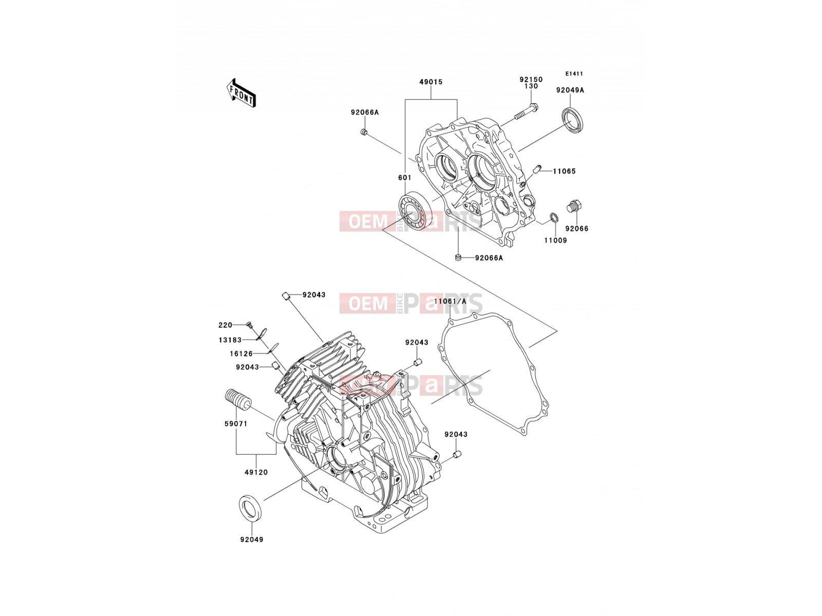 Crankcase - Kawasaki MULE 610 4x4 (KAF400AEF) 2014
