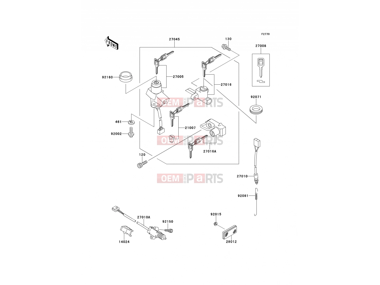Ignition Switch - Kawasaki ER-5 (ER500-A4) 2000