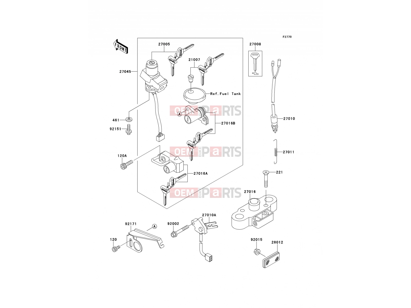 Ignition Switch - Kawasaki W650 (EJ650-C4) 2002