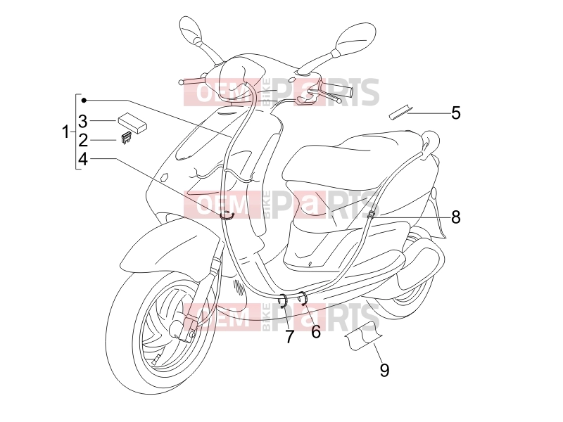 PIAGGIO Fly 50 2T Electrical system » Main cable harness