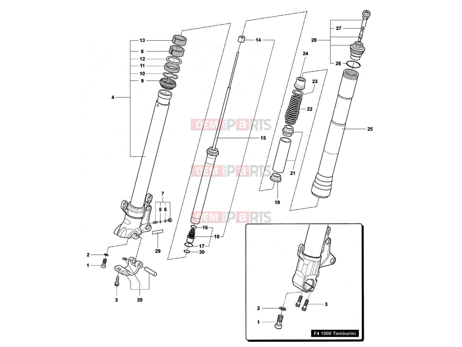 MV Agusta 2004-2006 F4 1000S Front Fork Left