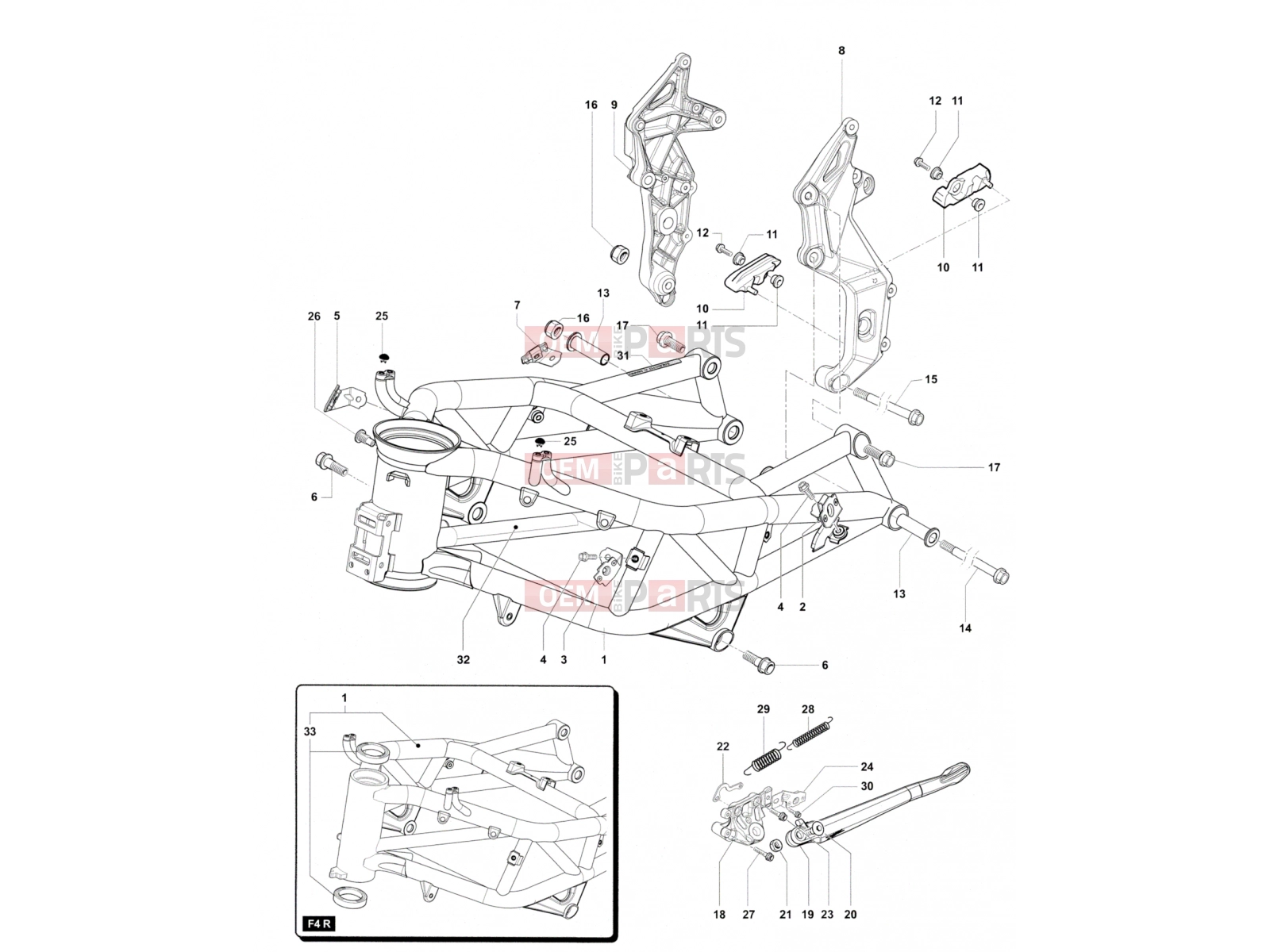 MV Agusta 2012 F4 RR Frame Assembly