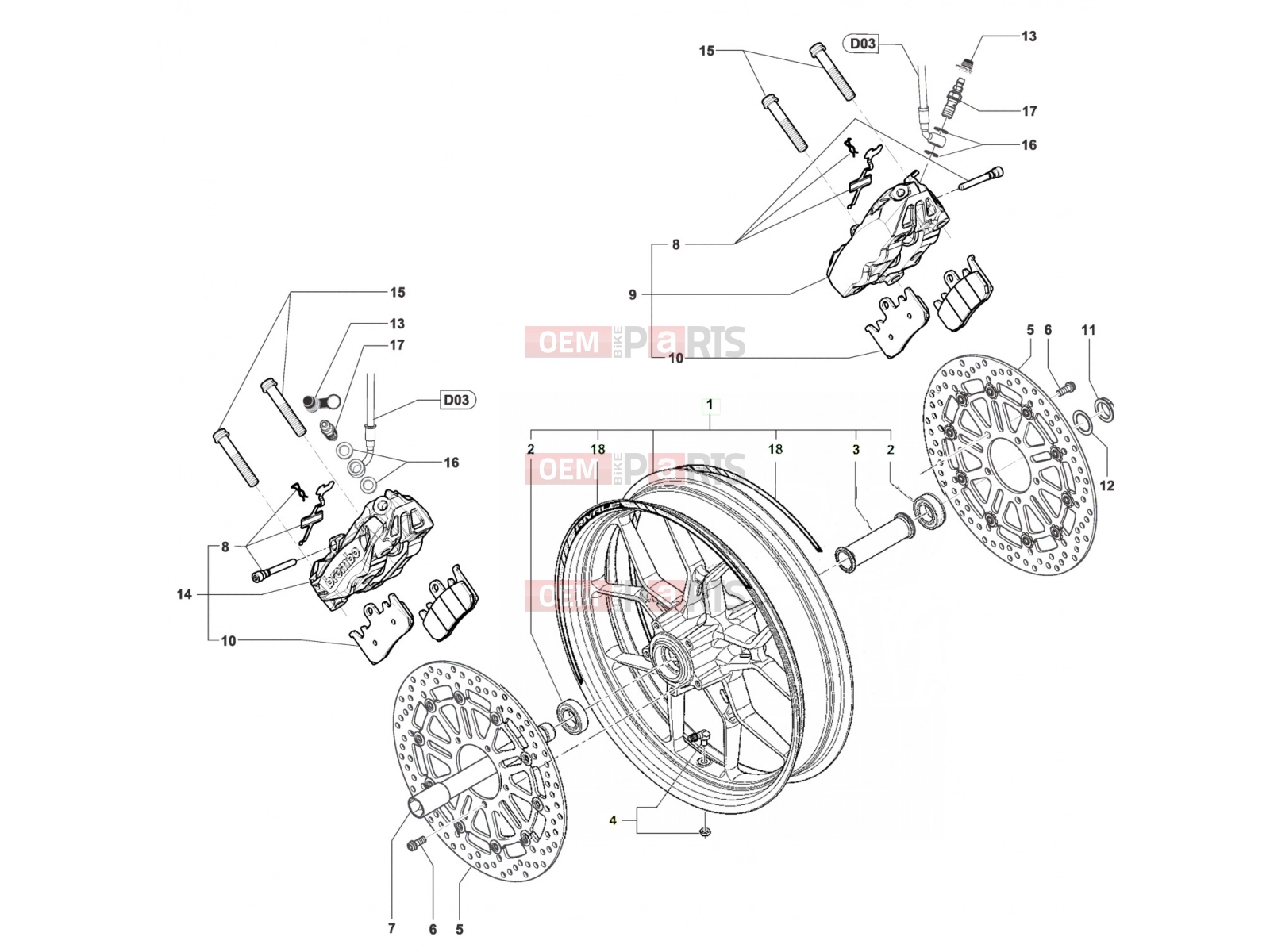 Front wheel Assembly - MV Agusta Rivale 800