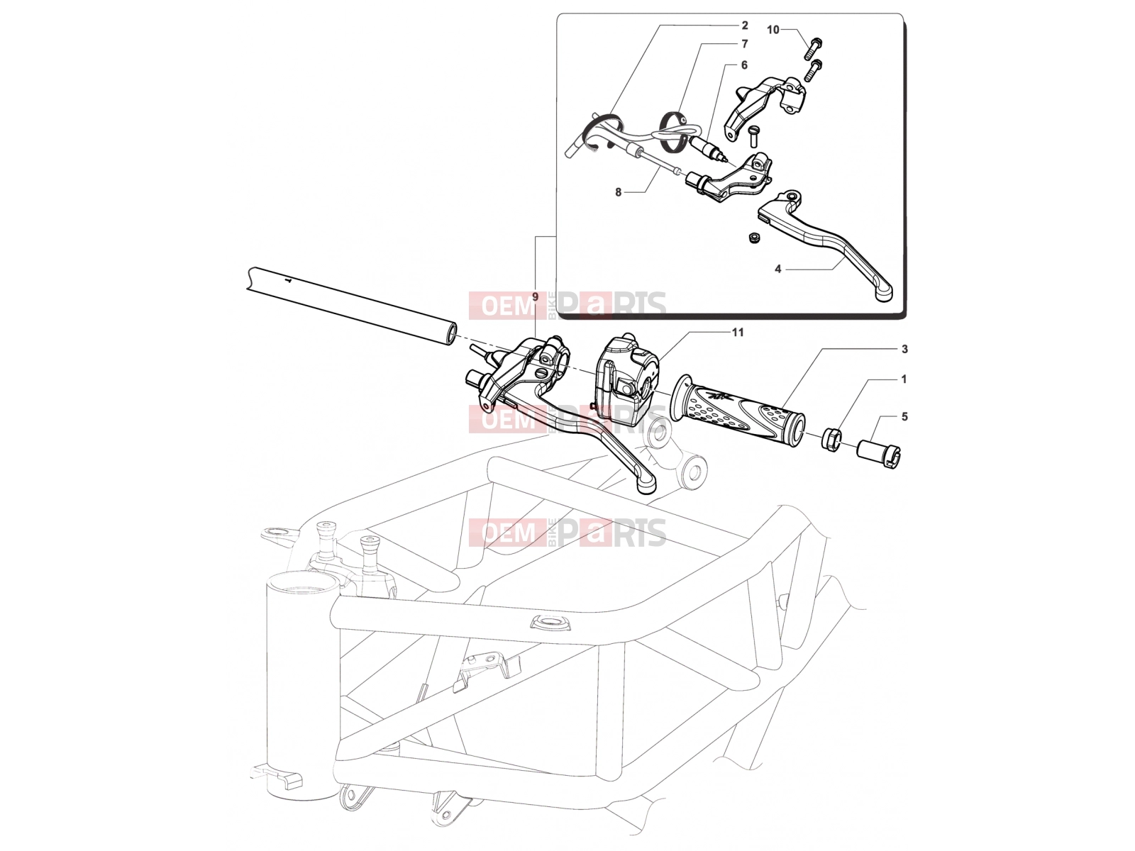 MV Agusta Rivale 800 Handlebar Assembly Left