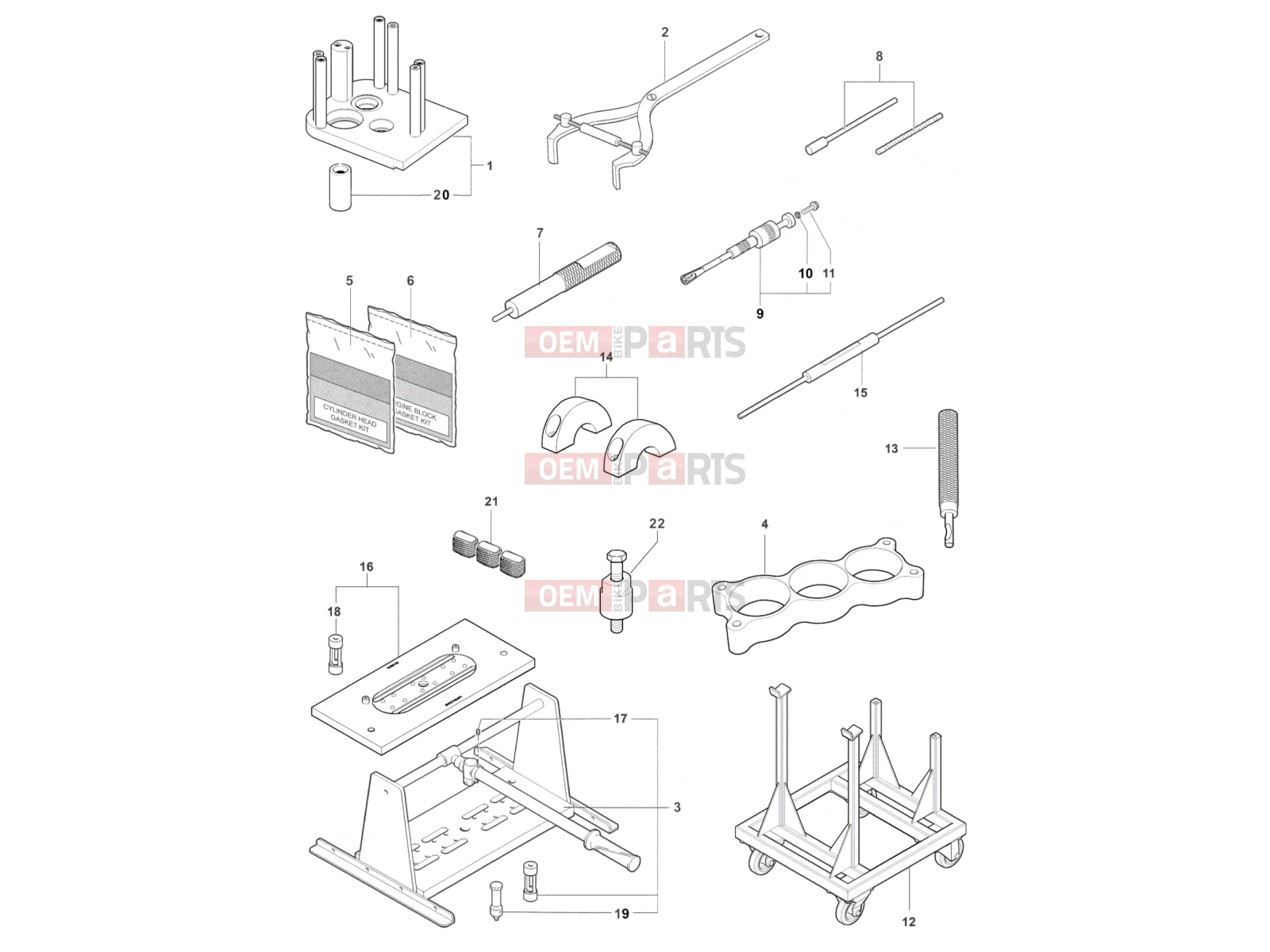 MV Agusta Stradale 800 Service Tools Engine