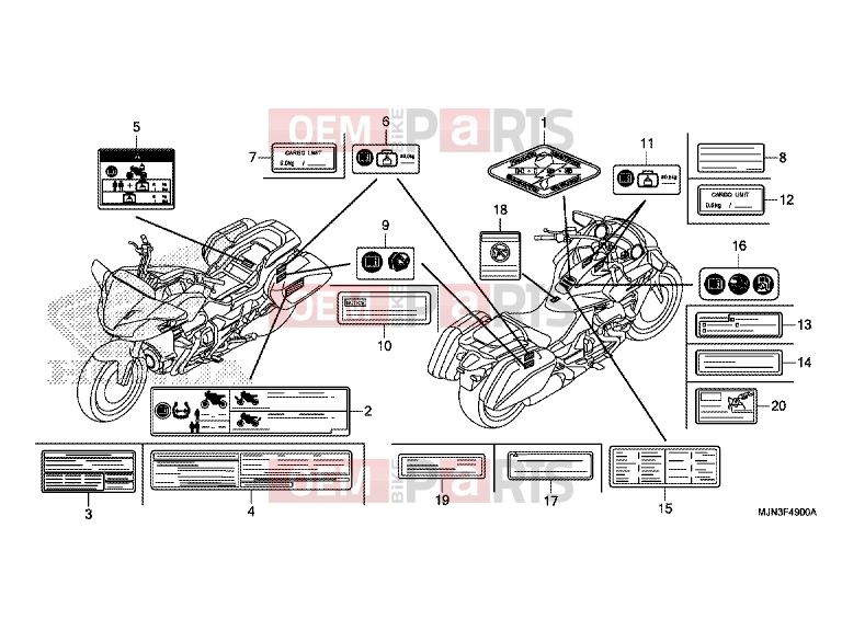 HONDA CTX1300A 2016 F-49 CAUTION LABEL