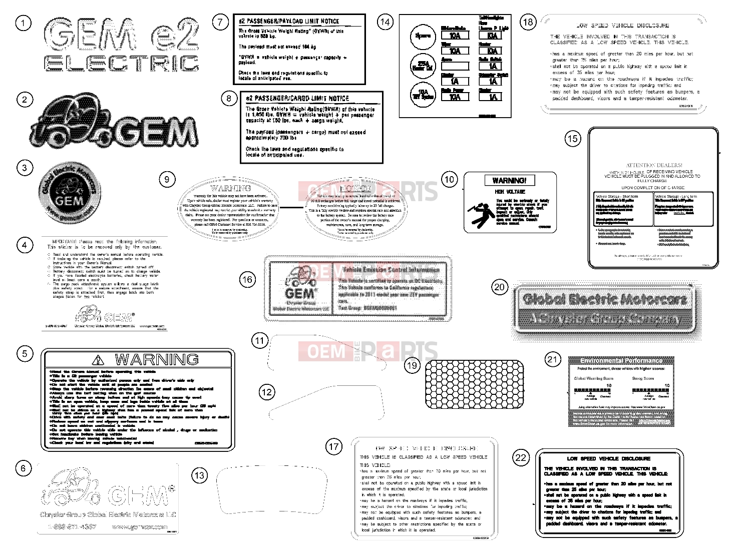 Polaris 2011 LEV GEM - e2/e4/e6/eS/eL/eLXD DECALS | DECALS, 2011 - e2 (49GEMDECALS11DECALSE2)