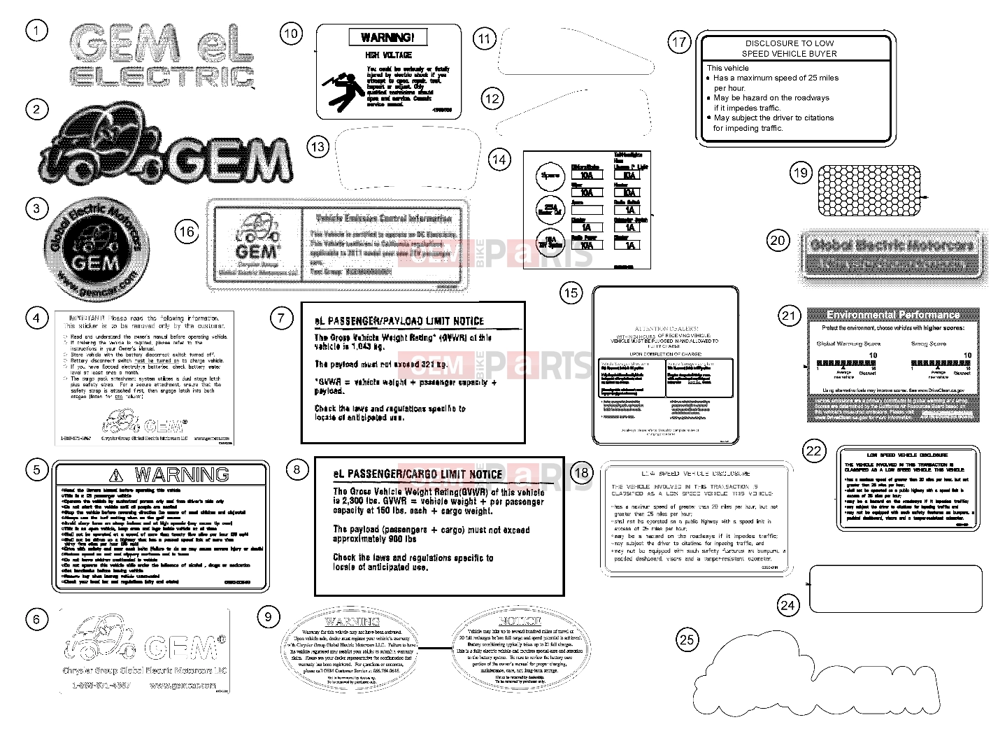 Polaris 2011 LEV GEM - e2/e4/e6/eS/eL/eLXD DECALS | DECALS, 2011 - eL (49GEMDECALS11DECALSEL)