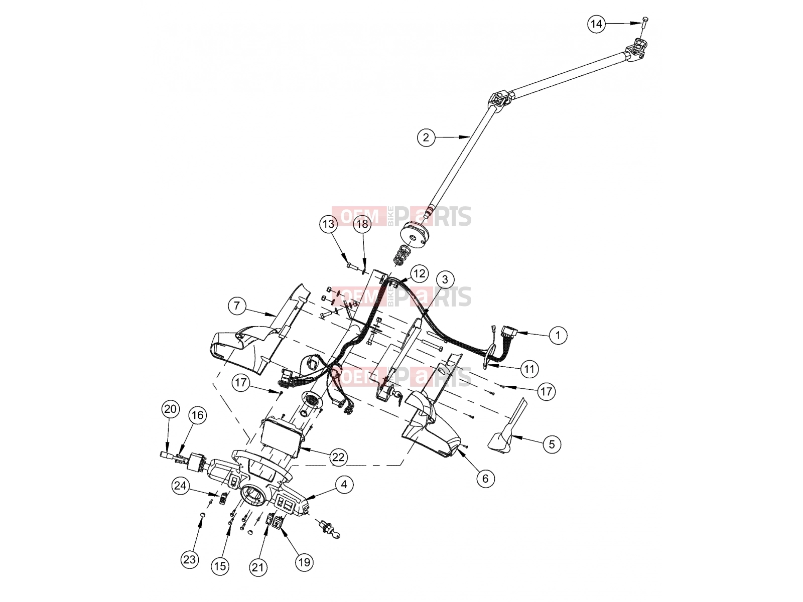 Polaris 2010 LEV GEM - E2/E4/E6/ES/EL/ELXD ELECTRICAL | ELECTRICAL, COLUMN STEERING WITH LOCK - e2/e4/e6/eS/eL/eLXD (49GEMELECTRICAL11COLUMNLK)