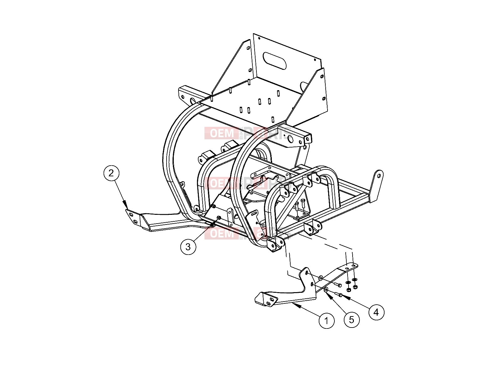 Polaris 2009 LEV GEM - E2/E4/E6/ES/EL/ELXD FRAME | FRAME, OPTIONS, BUMPER, MOUNT, FRONT, RUGGED - e2/e4/e6/eS/eL/eLXD (49GEMOPTIONS11BUMPERMT)
