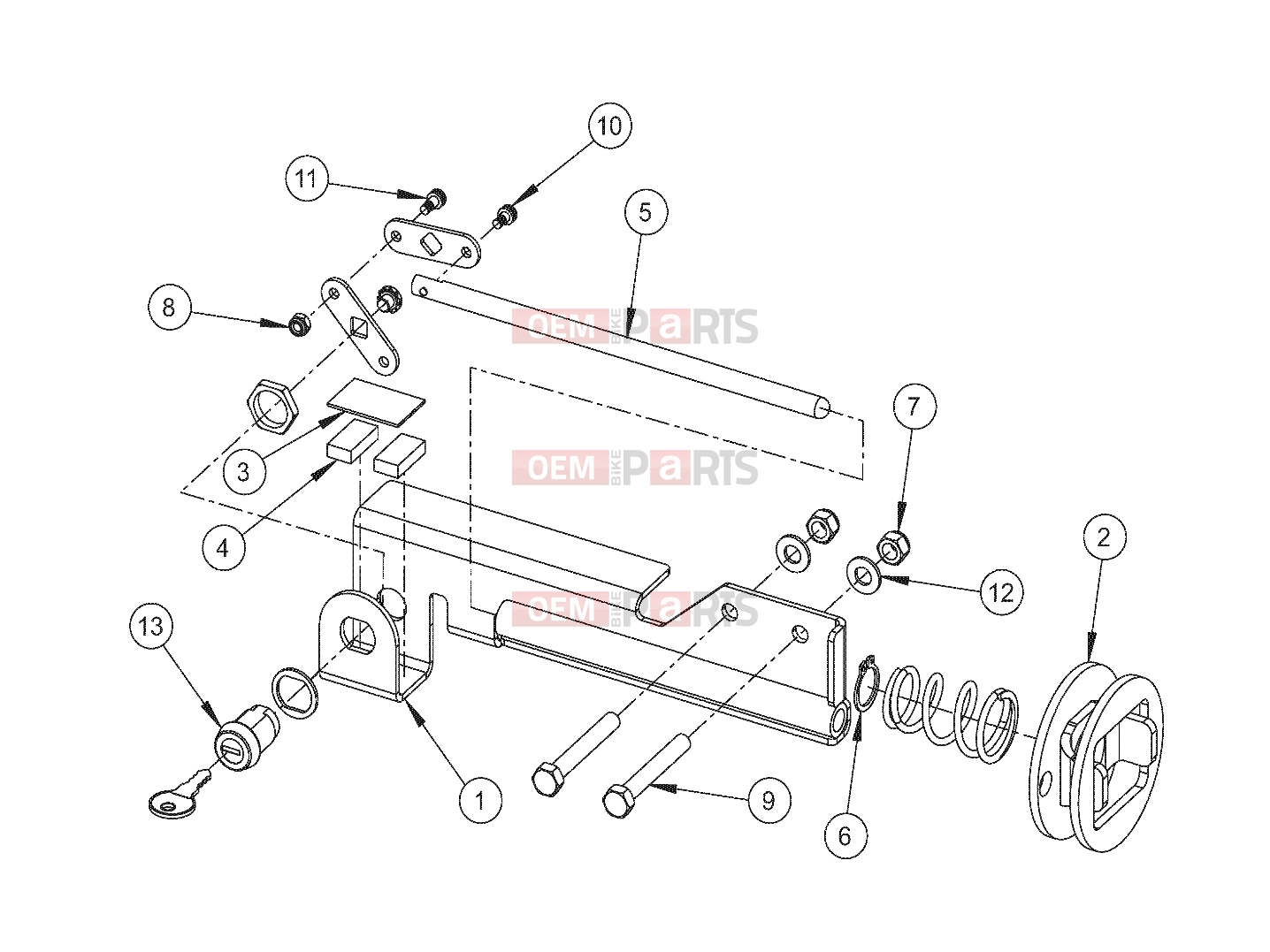 Polaris 2009 LEV GEM - E2/E4/E6/ES/EL/ELXD STEERING | STEERING, LOCK, MANUAL - e2/e4/e6/eS/eL/eLXD (49GEMSTEER11LOCK)