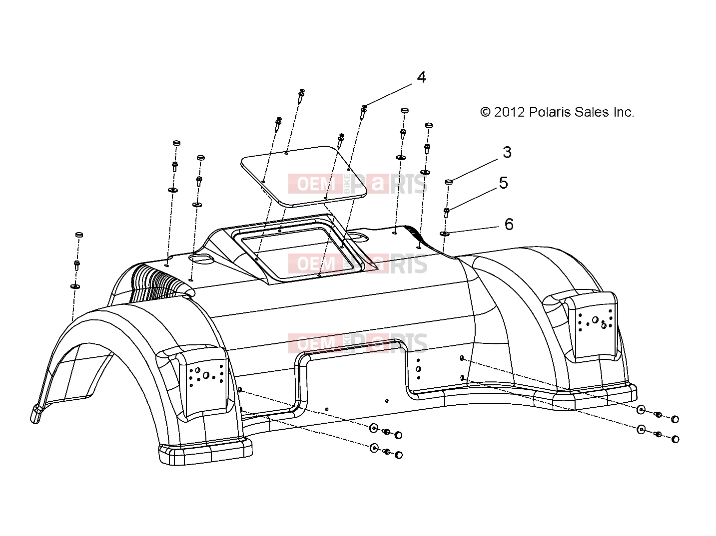 Polaris 2008 LEV GEM - E2/E4/E6/ES/EL/ELXD BODY | BODY, SPAT - e2/e4/e6 (49GEMBODY11SPAT)