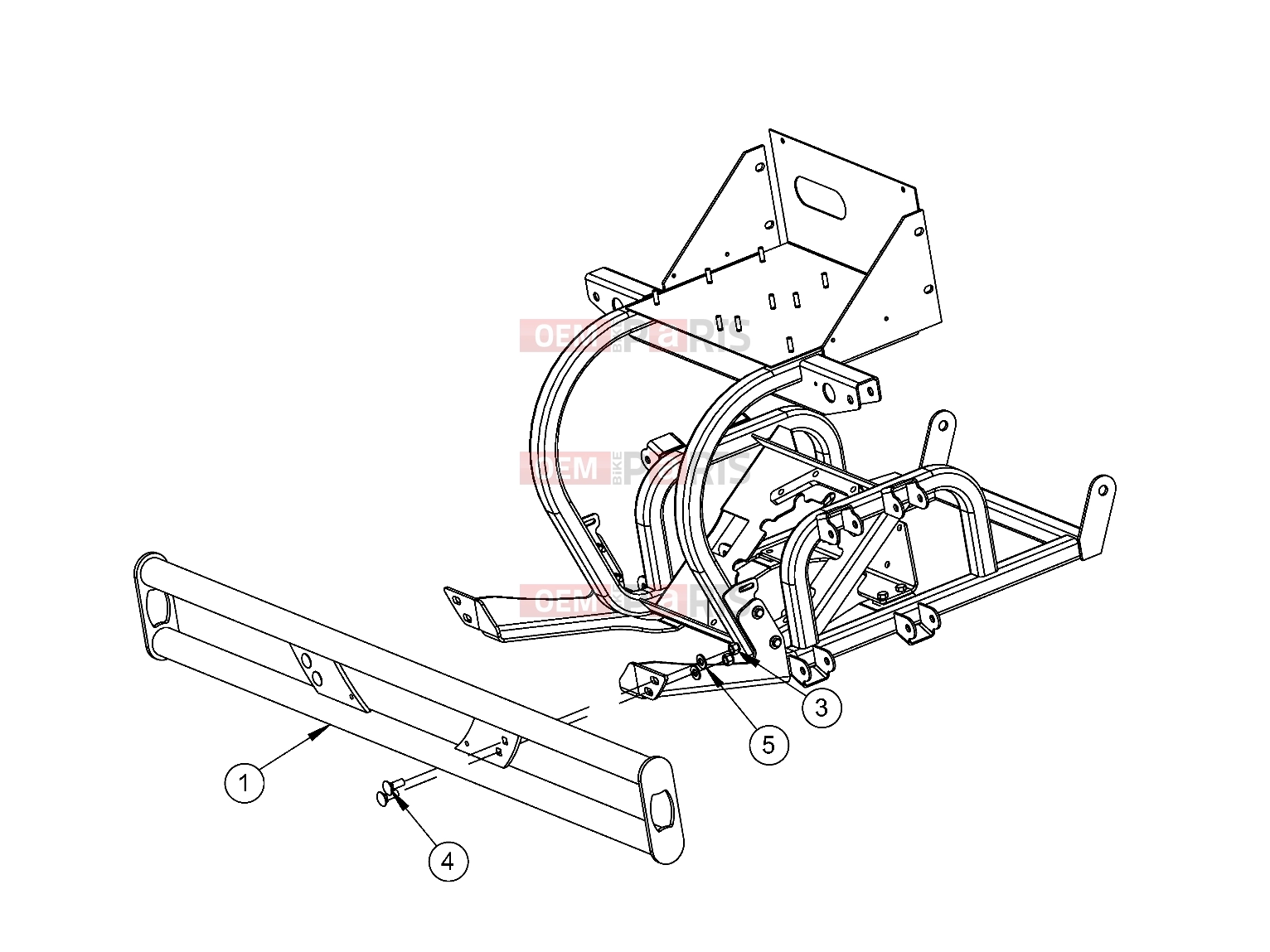 Polaris 2008 LEV GEM - E2/E4/E6/ES/EL/ELXD FRAME | FRAME, OPTIONS, BUMPER, FRONT, RUGGED - e2/e4/e6/eS/eL/eLXD (49GEMOPTIONS11BUMPERRGD)