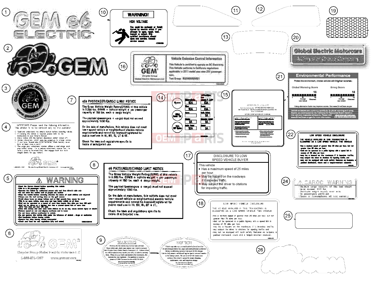 Polaris 2007 LEV GEM - E2/E4/E6/ES/EL/ELXD DECALS » DECALS, 2011 - e6 (49GEMDECALS11DECALSE6)