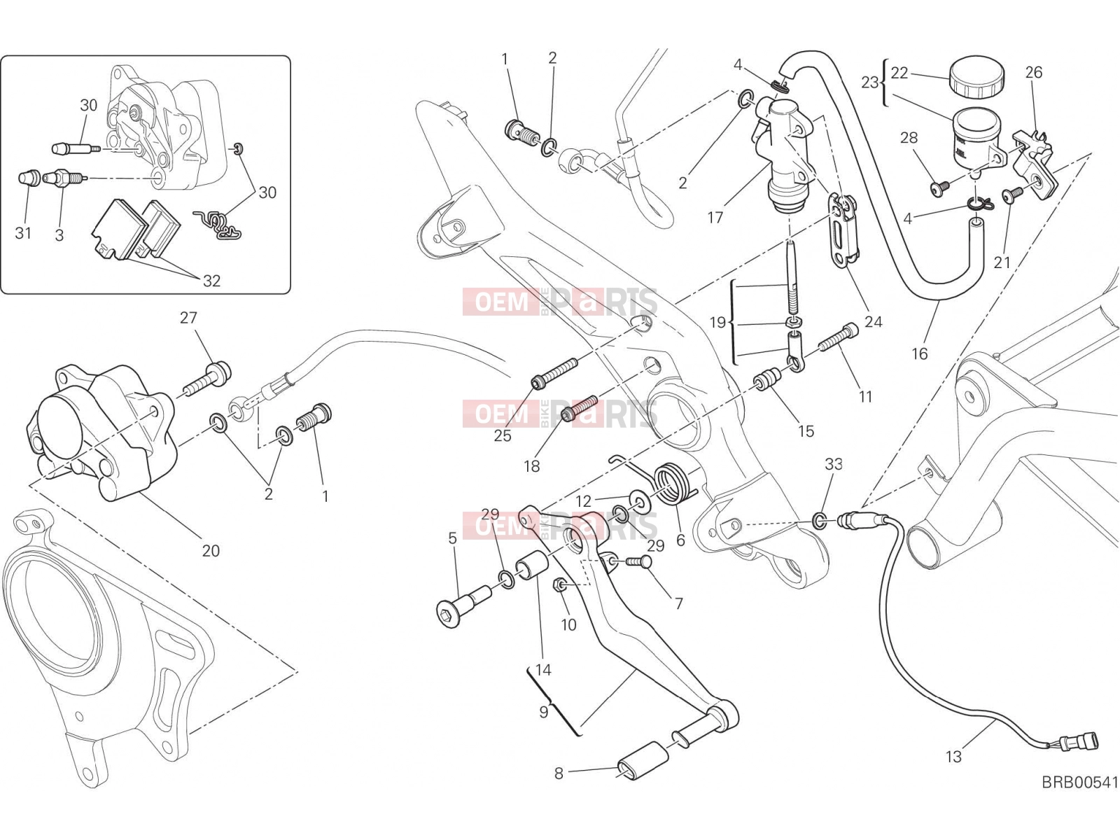 DUCATI 2016 Hyperstrada 939 REAR BRAKE SYSTEM [MOD:HY939STR]