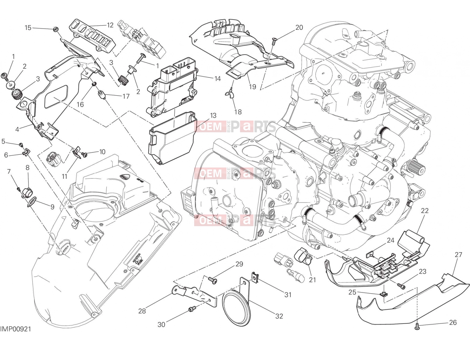 DUCATI 2017 Monster 821 ENGINE CONTROL UNIT [MOD:M 821]