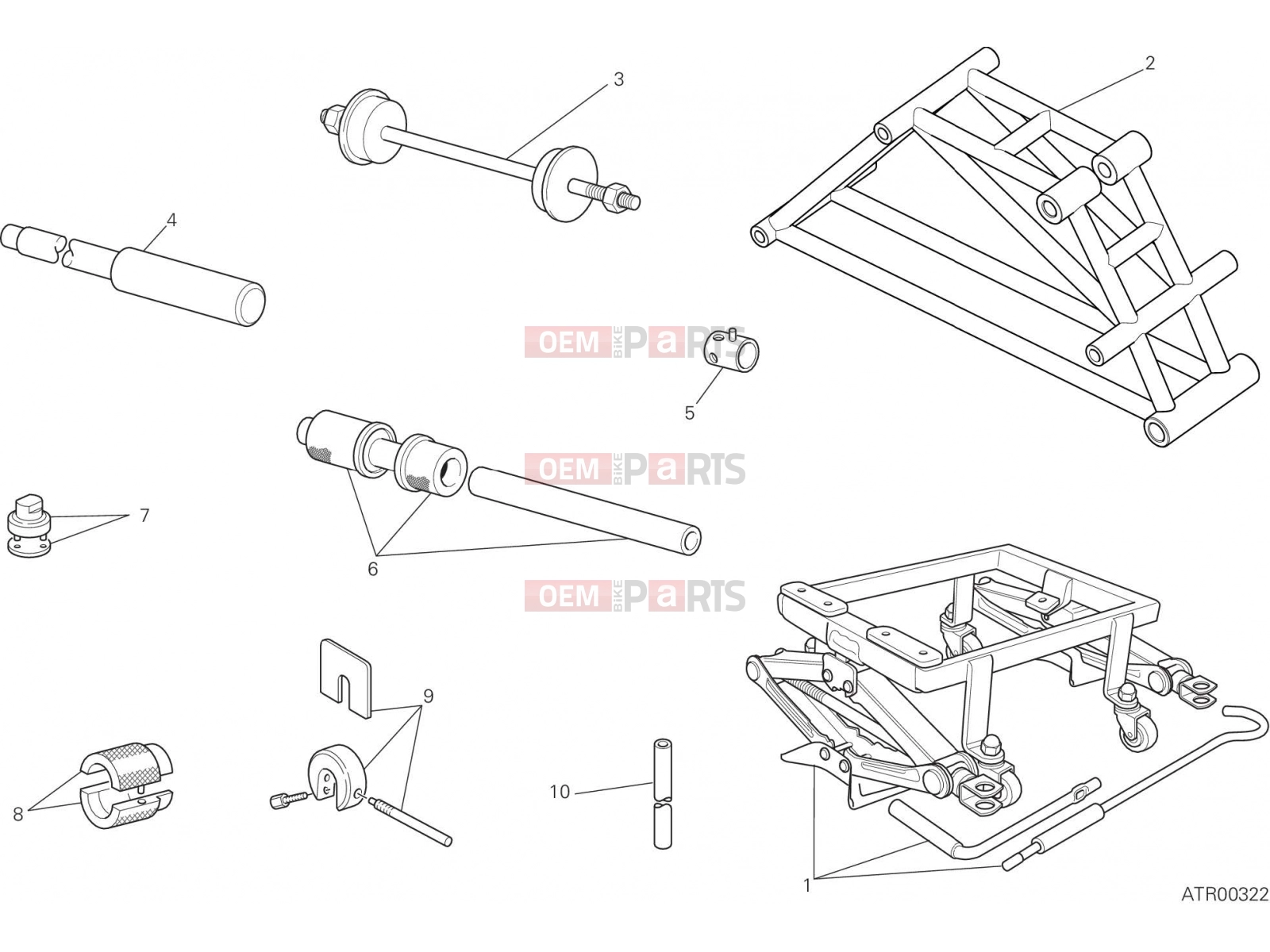 DUCATI 2017 Monster 821 WORKSHOP SERVICE TOOLS, FRAME [MOD:M 821]