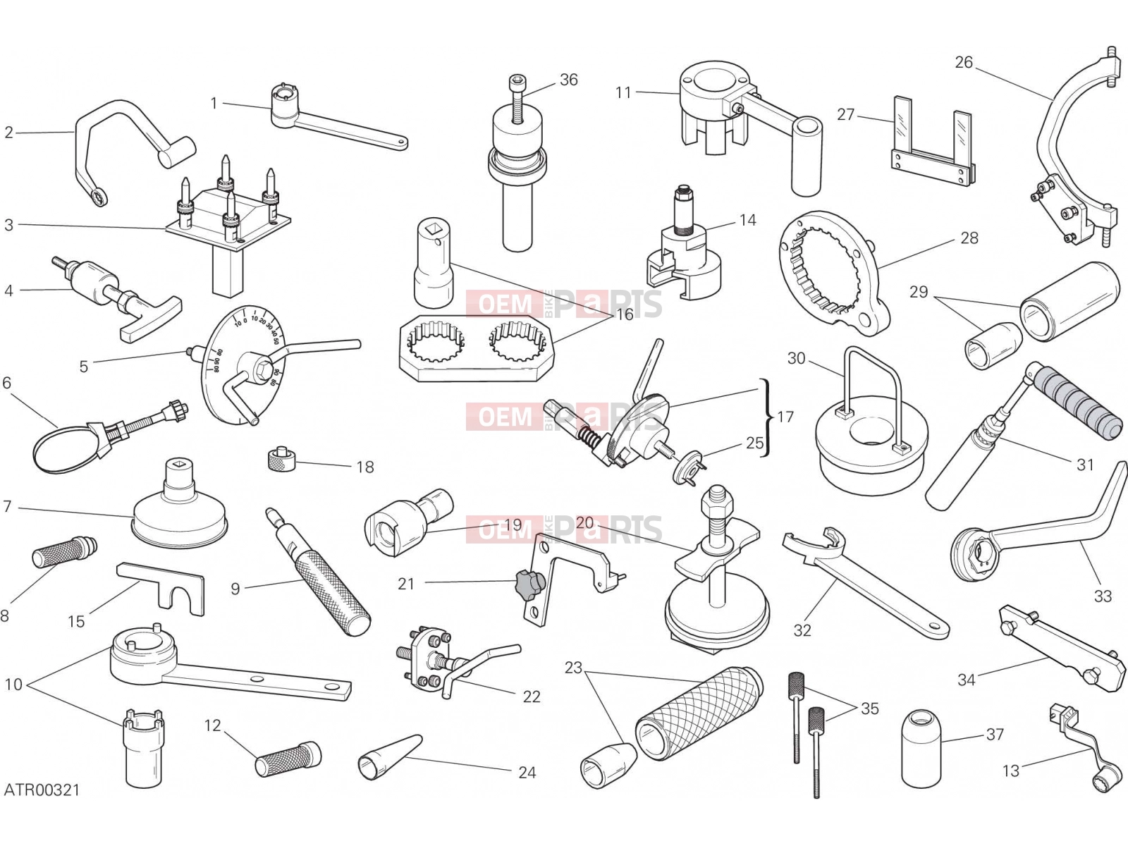DUCATI 2017 Monster 821 Stripe WORKSHOP SERVICE TOOLS, ENGINE [MOD:M821 STR]