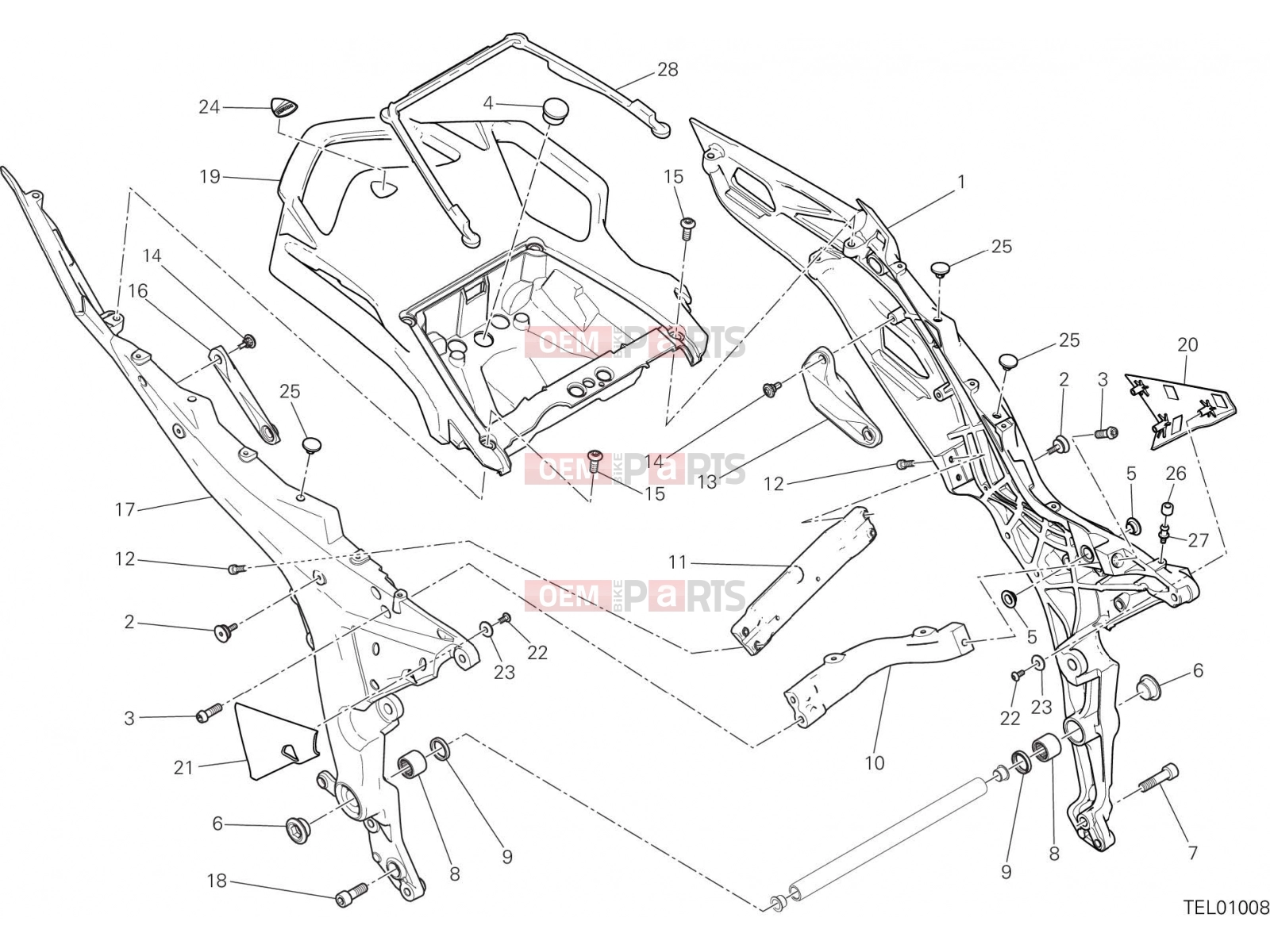 DUCATI 2017 Multistrada 950 REAR FRAME COMP. [MOD:MS950T]