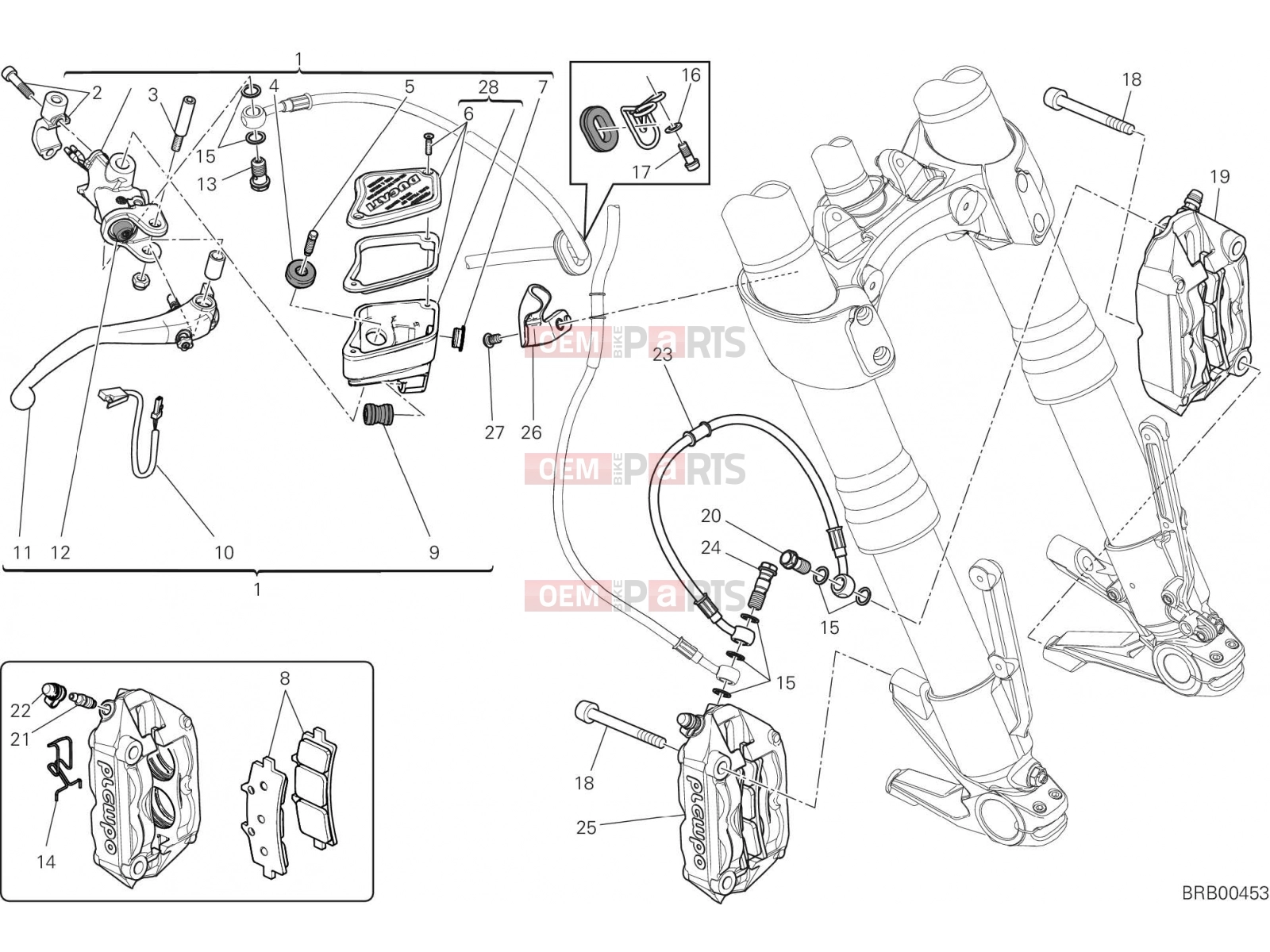 DUCATI 2018 Diavel FRONT BRAKE SYSTEM [MOD:DVL]