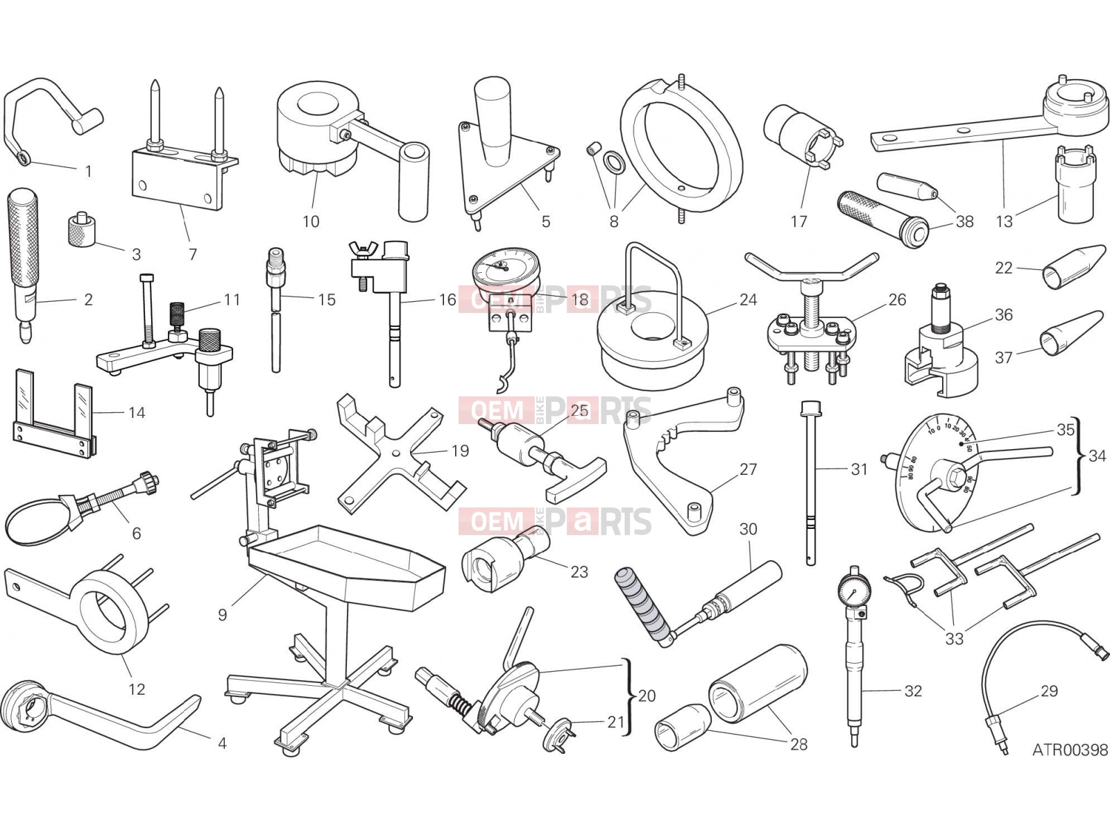 DUCATI 2019 Diavel WORKSHOP SERVICE TOOLS (ENGINE) [MOD:DVL1260]