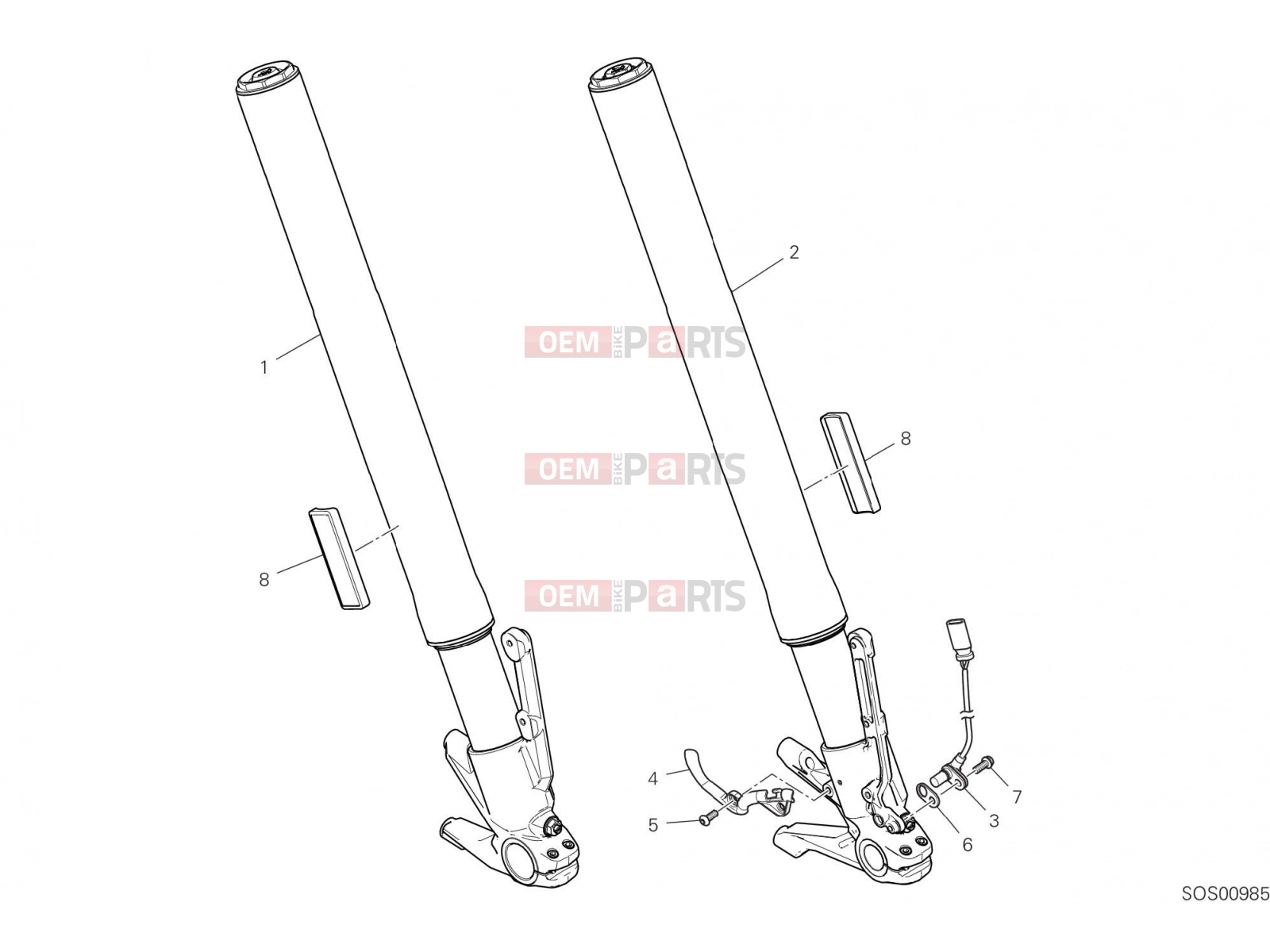 DUCATI 2019 Diavel FRONT FORK [MOD:DVL1260]