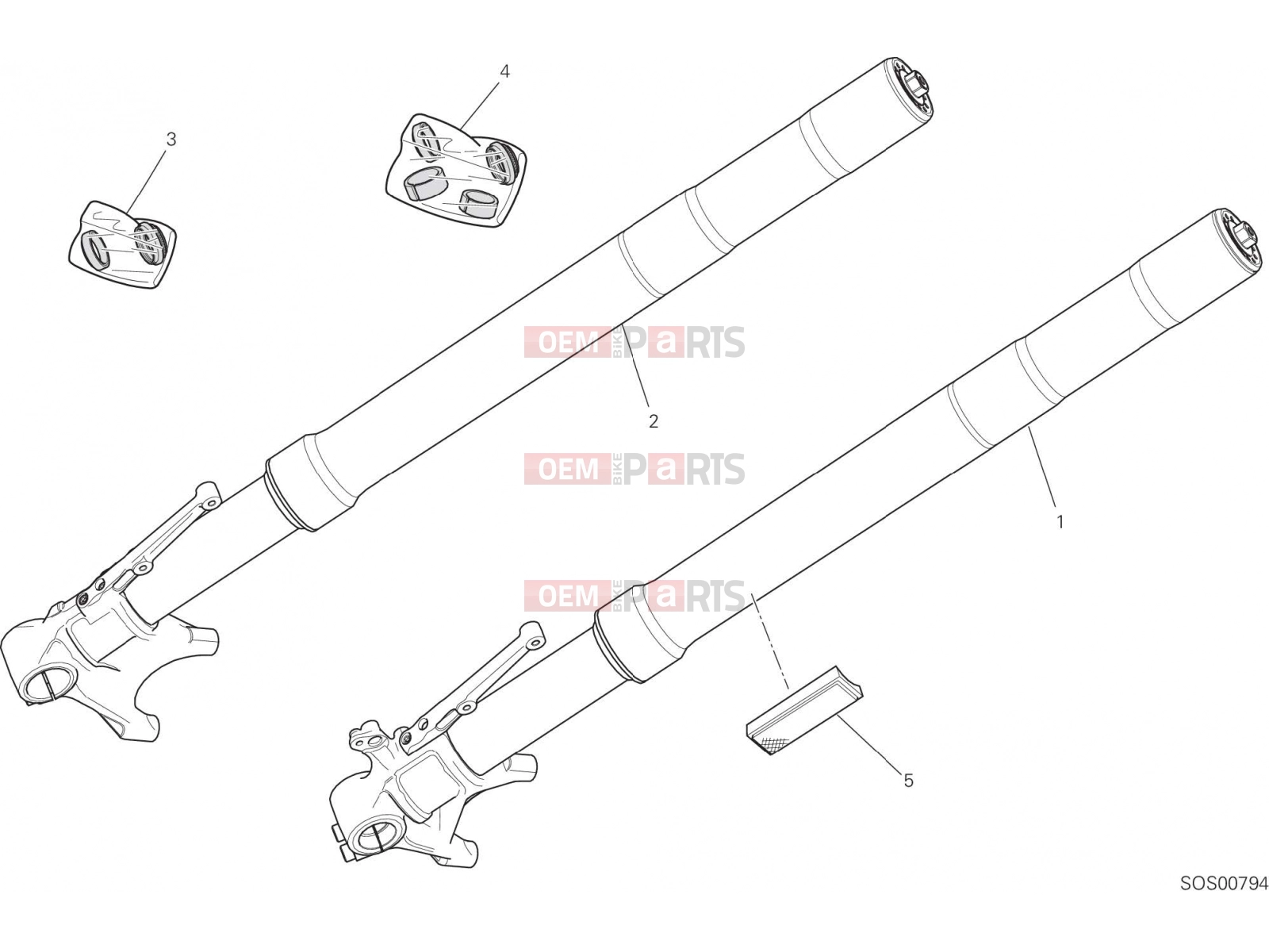 DUCATI 2019 Multistrada 1260 Pikes Peak FRONT FORK [MOD:MS1260PP]