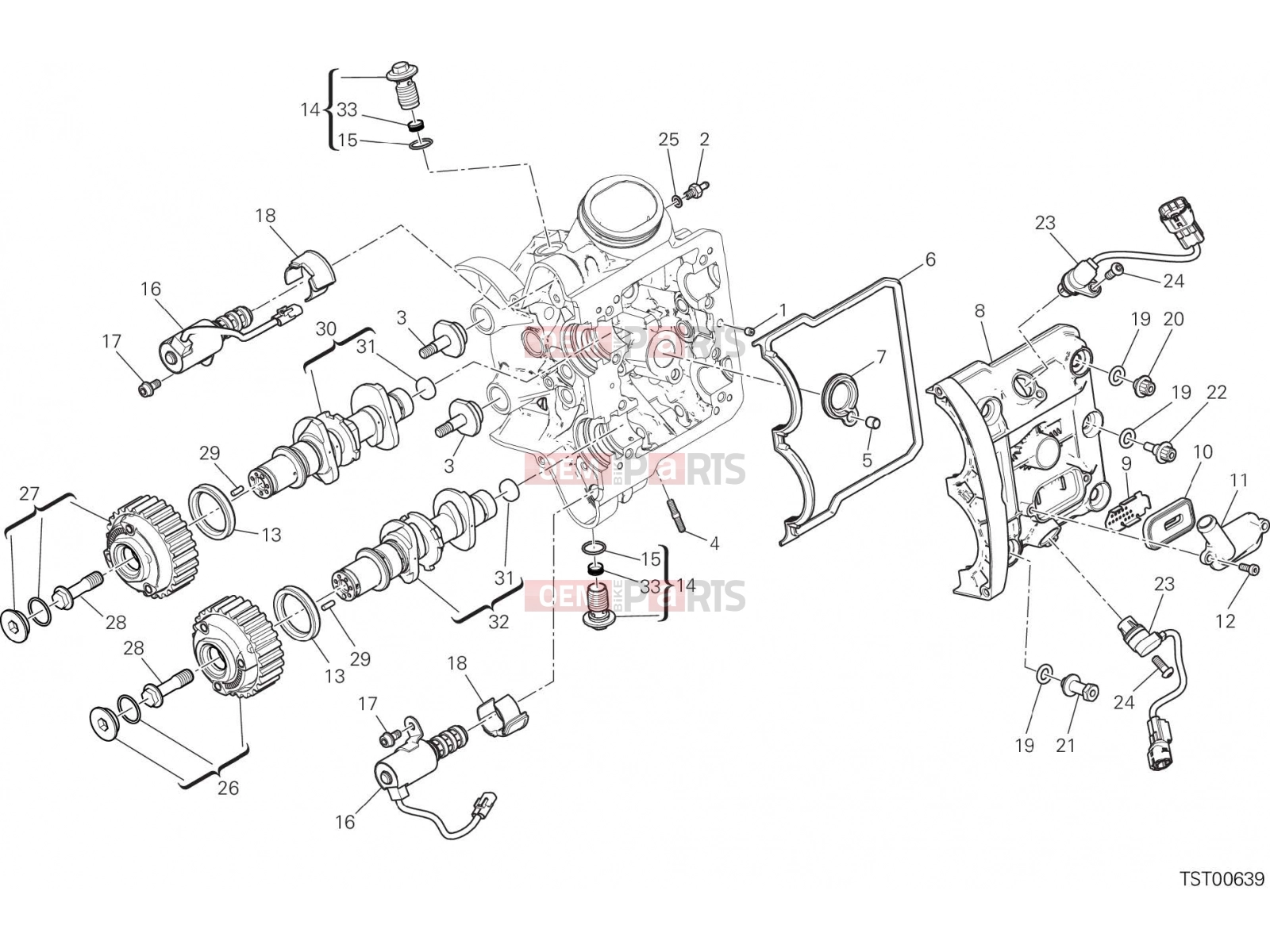 DUCATI 2019 Multistrada 1260 Enduro HORIZONTAL HEAD – TIMING SYSTEM [MOD:MS1260E]