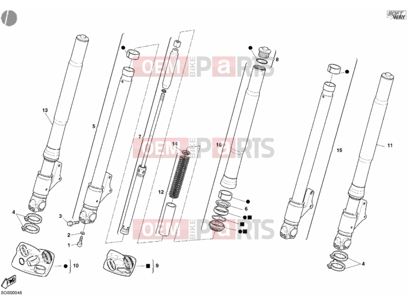 DUCATI 2005 Monster 620 Dark FRONT FORK » FRONT SUSPENSION