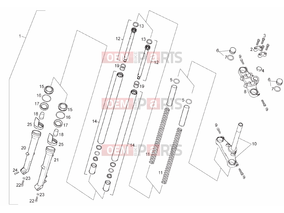 Tables » Front fork - Derbi Terra 125 2013