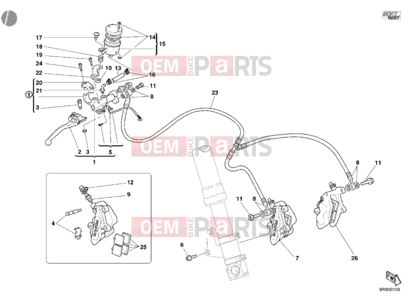 DUCATI 2004 998 Final Ed. FRONT BRAKE SYSTEM » BRAKING SYSTEM