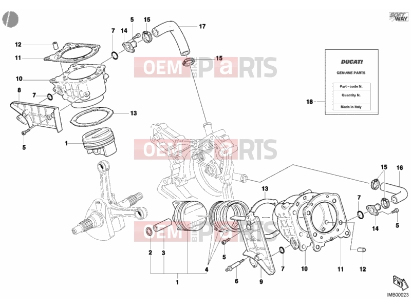DUCATI 2004 998 Final Ed. CYLINDER - PISTON » ENGINE CASE