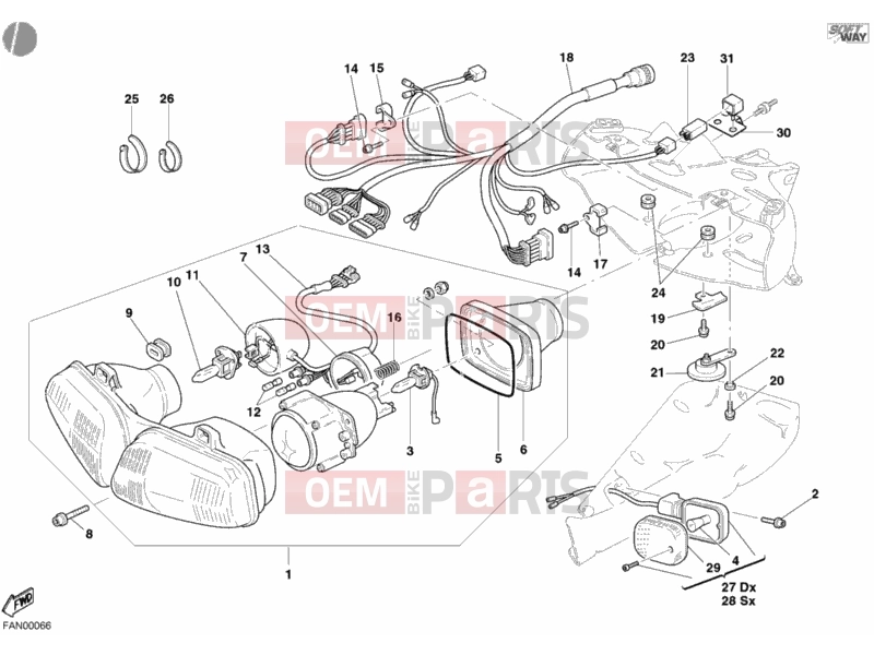 DUCATI 2004 998 Final Ed. Single-Seat HEADLIGHT » LIGHTING SYSTEM