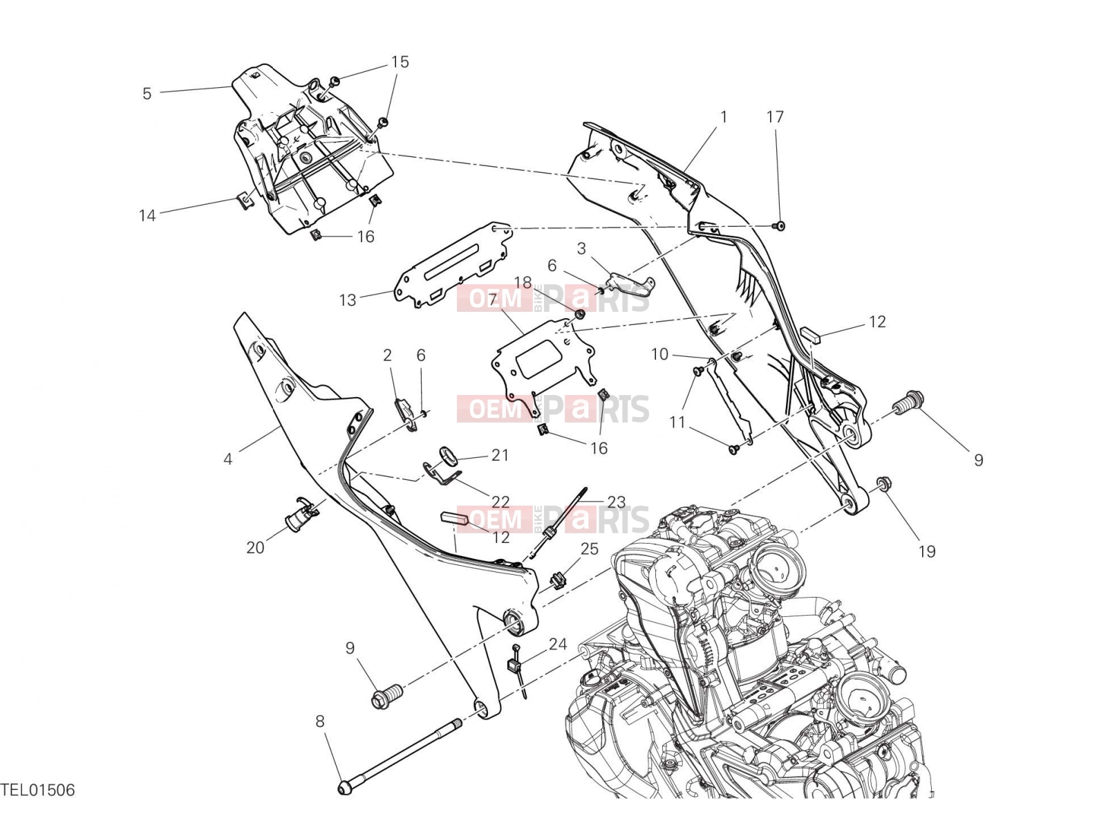 DUCATI 2021 Monster REAR FRAME COMP. [MOD:M937]