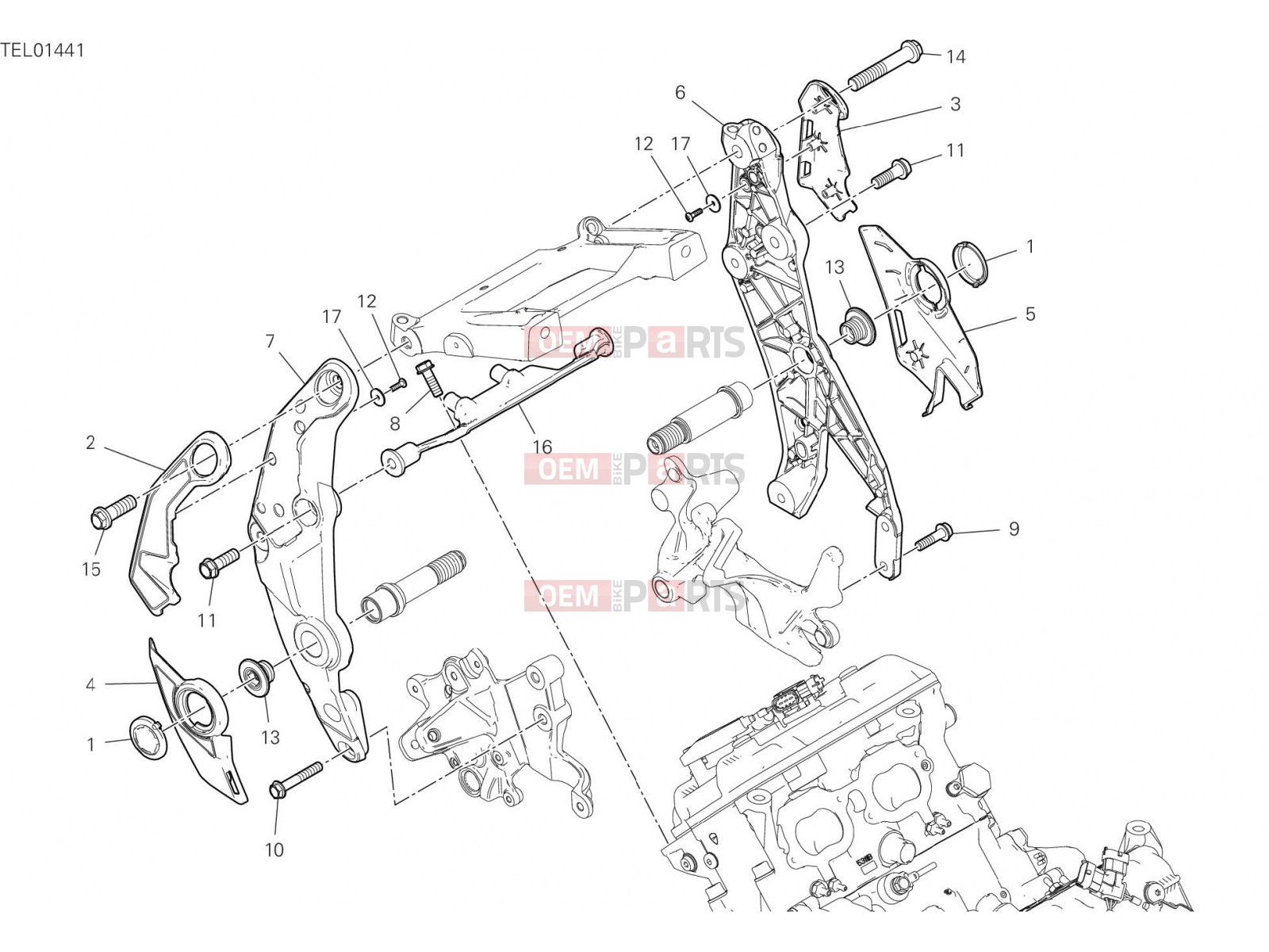 DUCATI 2021 Multistrada V4 FRAME PLATE UNIT [MOD:MSV4]