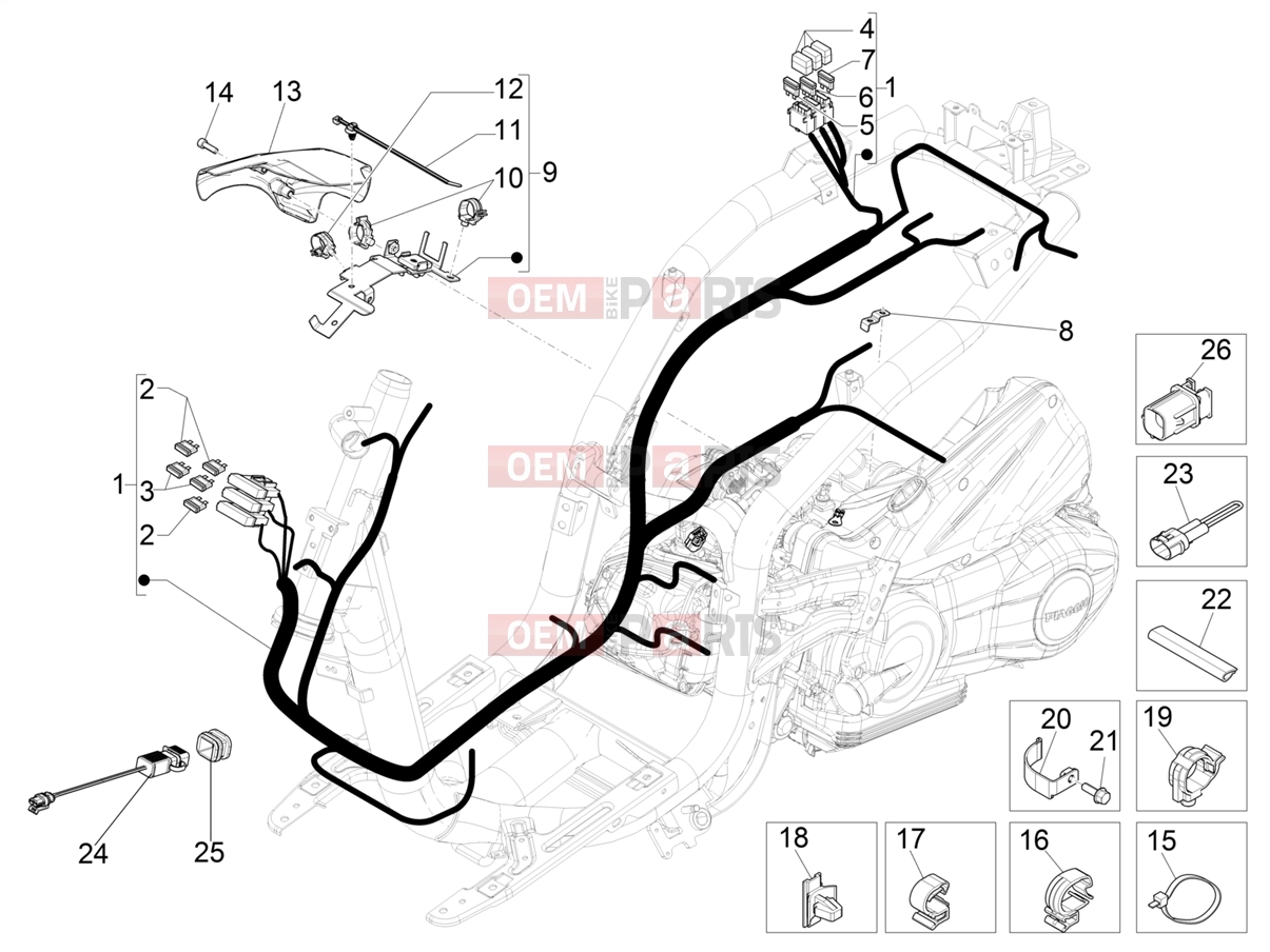 PIAGGIO Liberty 150 Electrical system » Main cable harness