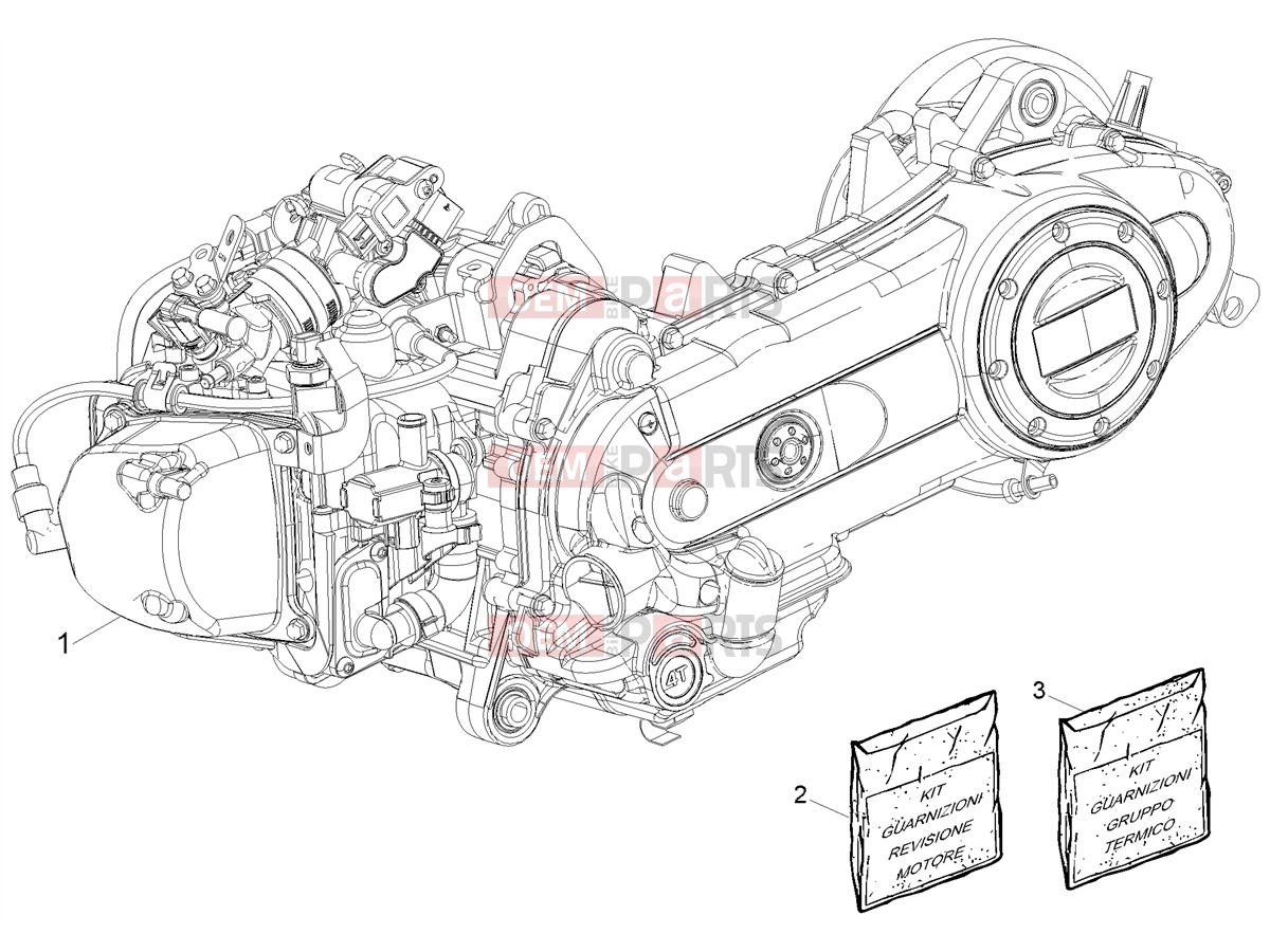 Engine » Engine, assembly - Piaggio Liberty 50 Corporate 2021