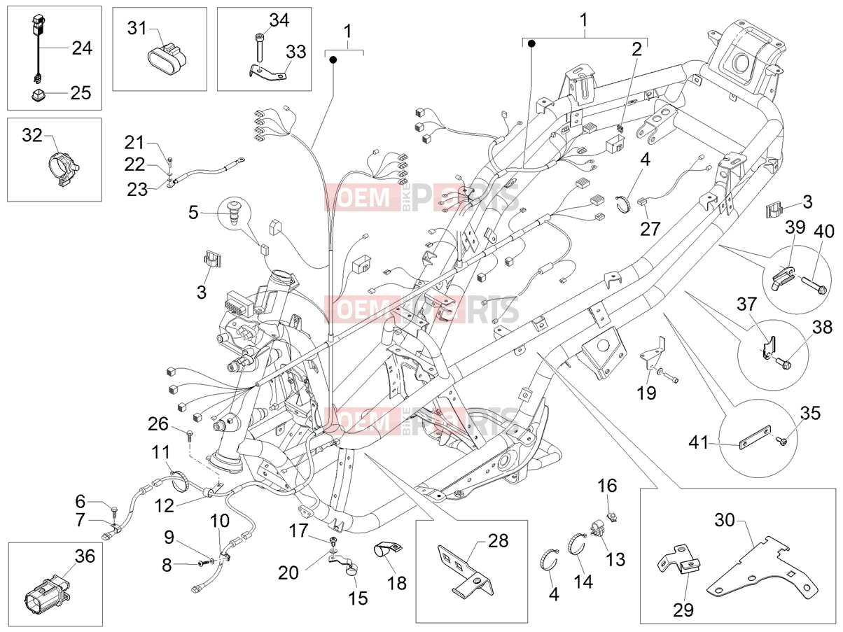 PIAGGIO MP3 500 Sport Advanced Electrical system » Main cable harness