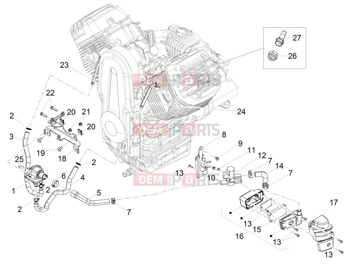 Engine » Secondary air - Motoguzzi Eldorado 1400 ABS 2020